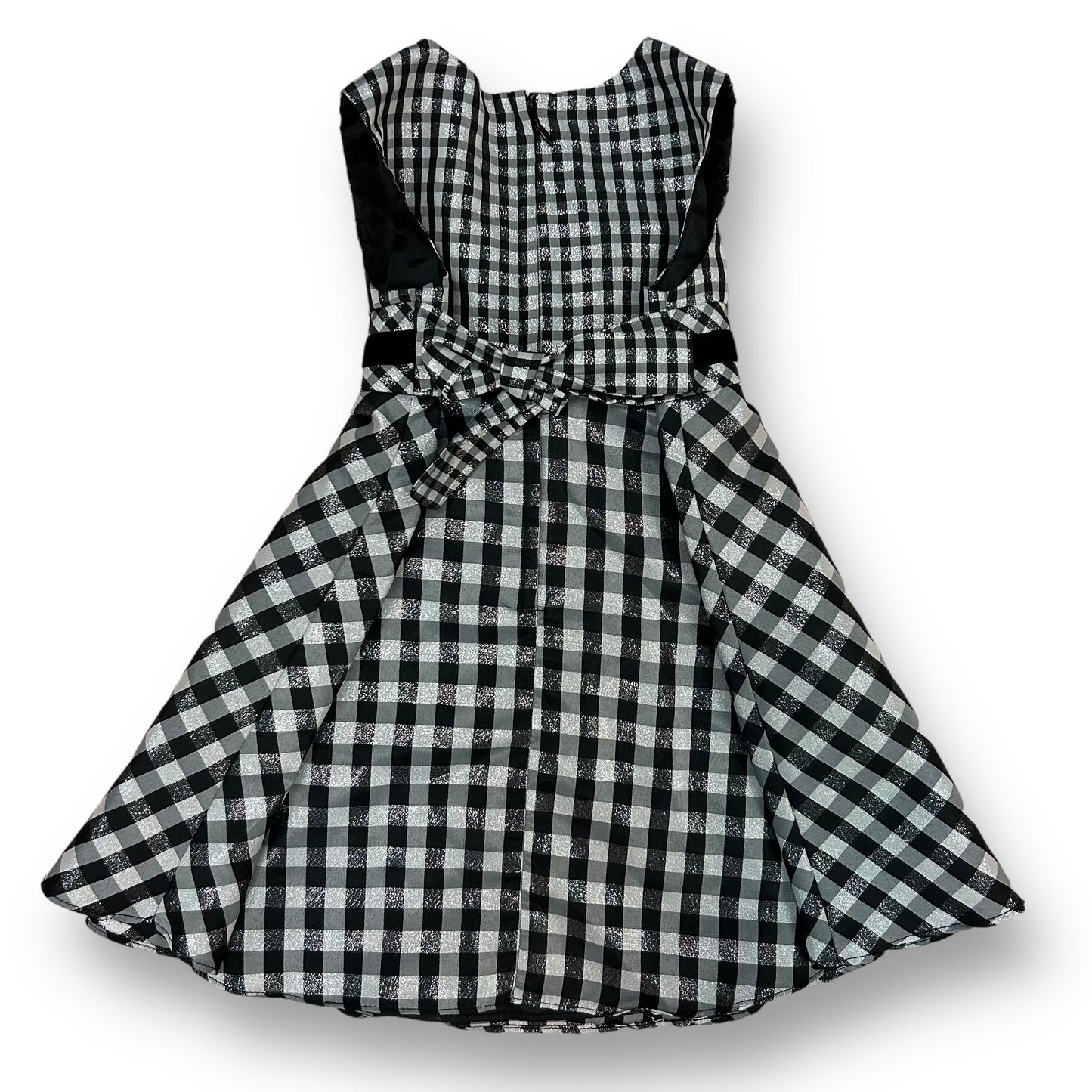Bonnie Jean Girls Size 2T Black Checkered Shimmery Sleeveless Holiday Dress
