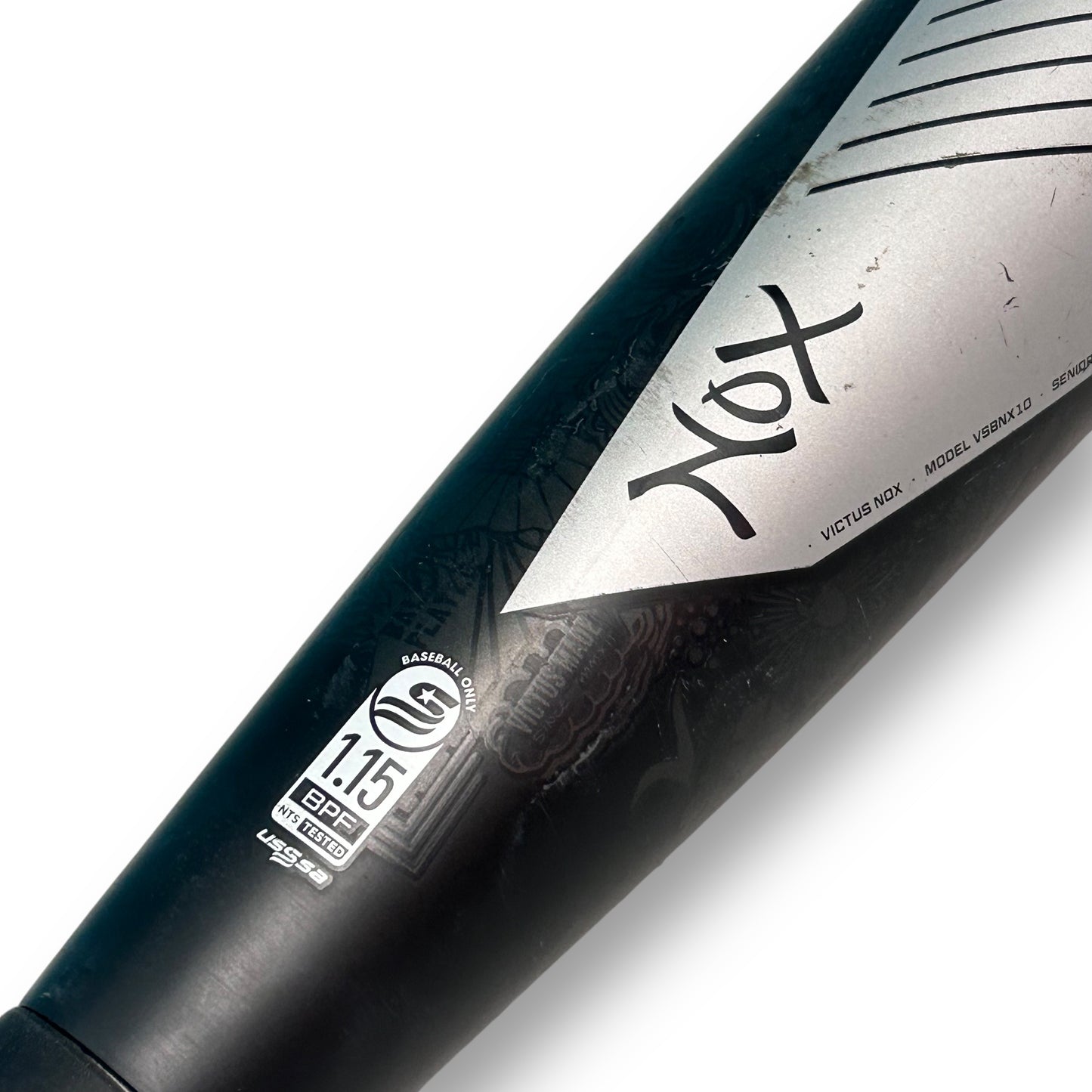 Victus NOX Baseball Bat 29" 19oz (-10) 2-3/4" Barrel Black/Silver USSSA Alloy