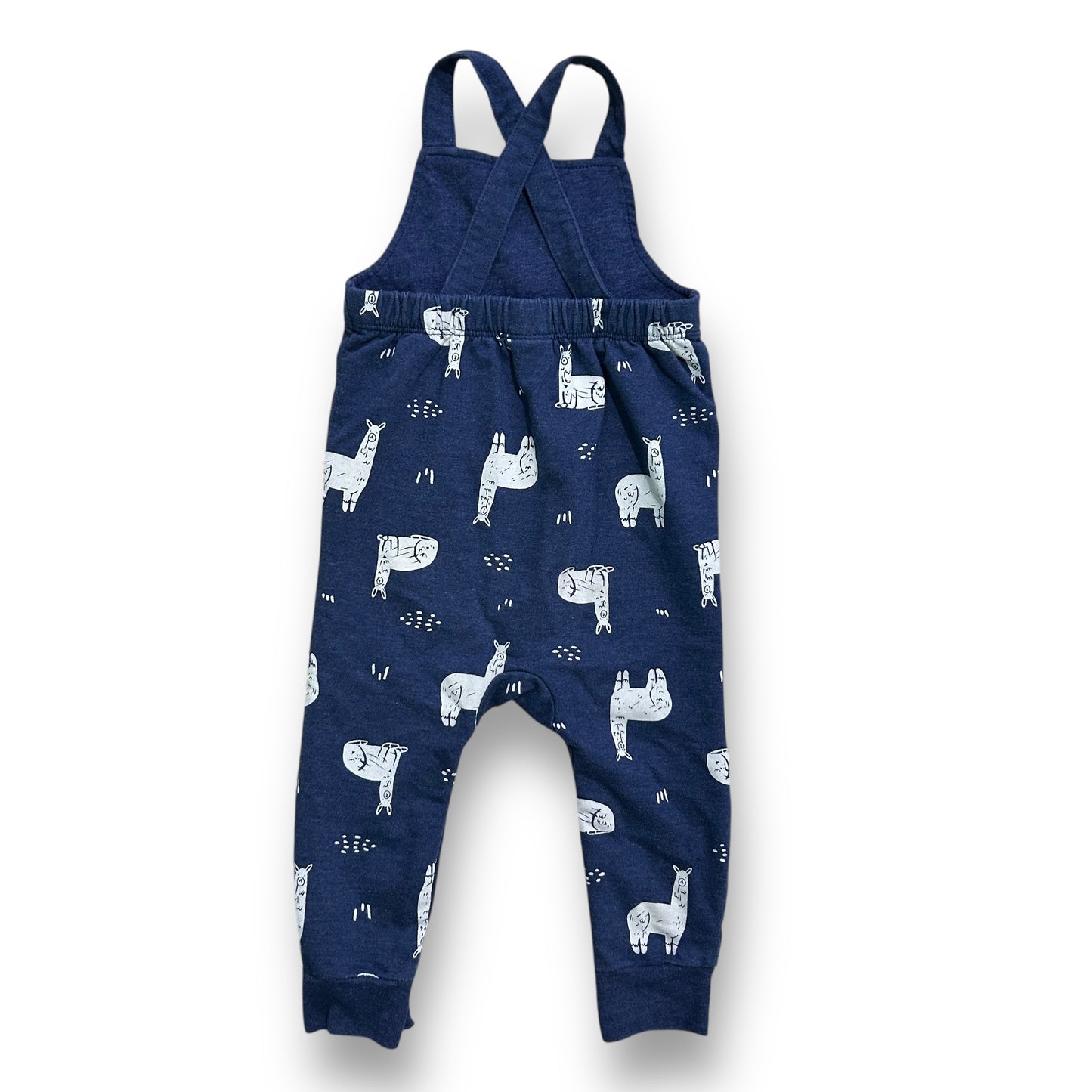 Cat & Jack Boys Size 18 Months Romper Navy Blue Llama Overalls