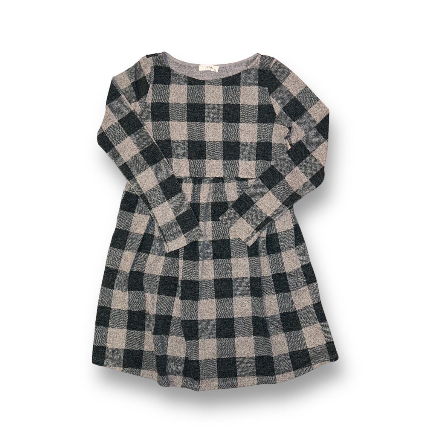 Hello Miz Size XL Gray/Green Plaid Maternity Dress