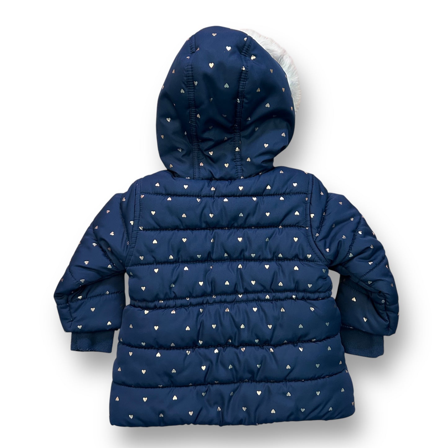 Carter's Girls Size 12 Months Winter Coat Navy Blue Puffer Jacket with Hood