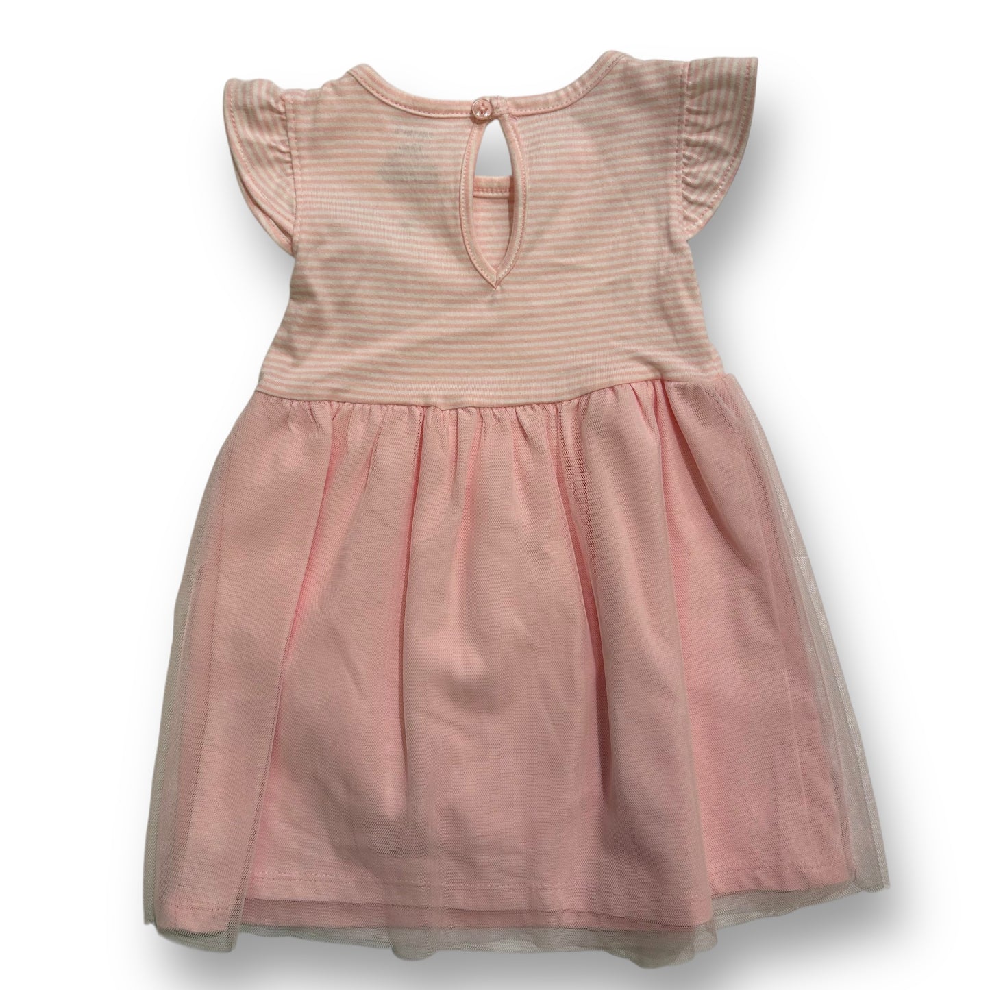 Carter's Girls Size 12 Months Pink Tulle Overlay Unicorn Flutter Sleeve Dress