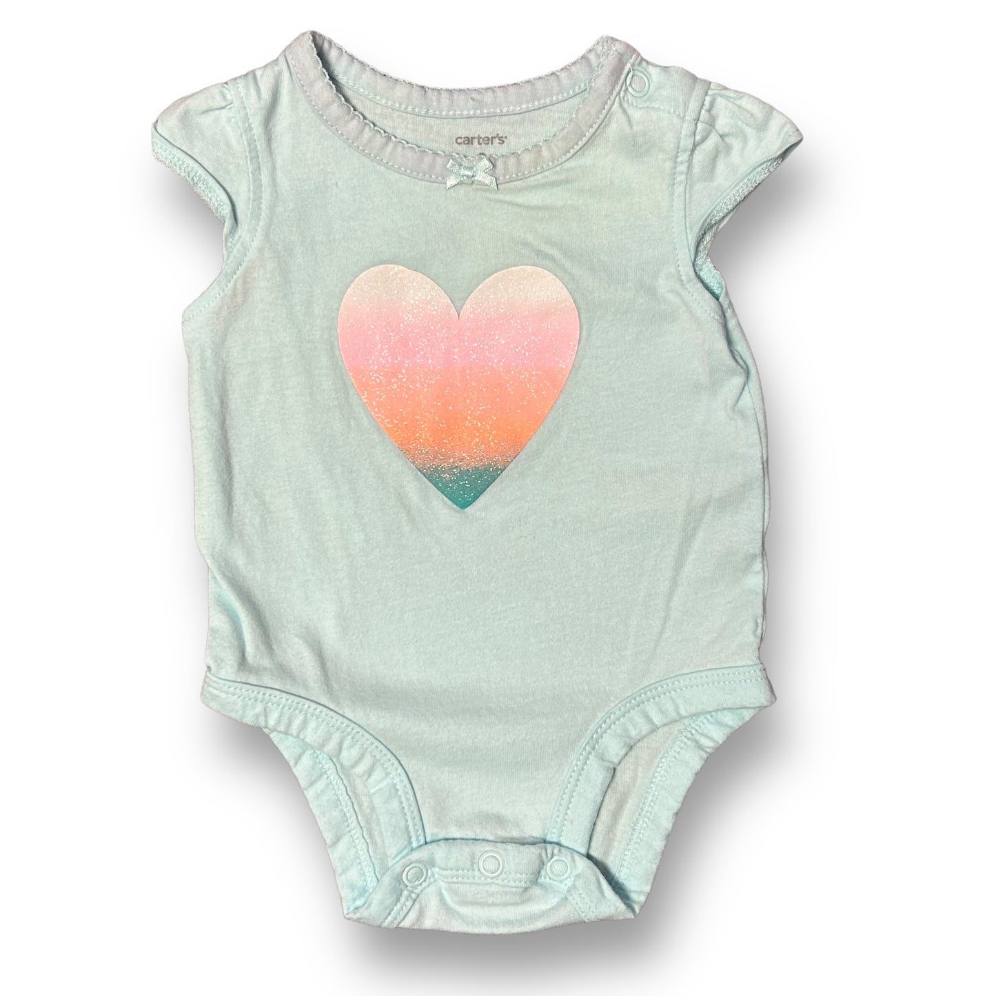 Carter's Baby Girl 3 Months Snap Bottom Short Sleeve Bodysuit with Heart