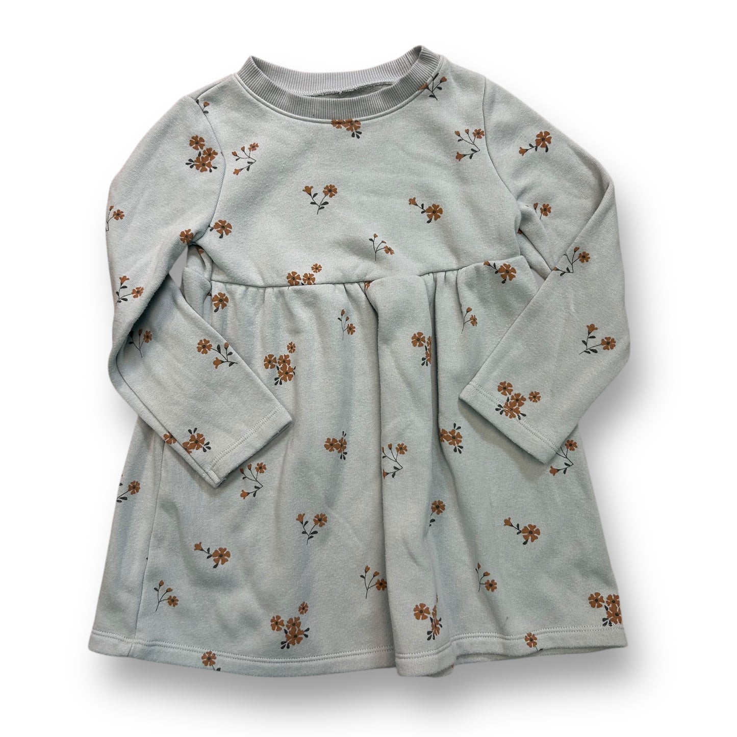 Toddler Girls Size 3T Light Blue Fleece Lined Long Sleeve Comfy Dress