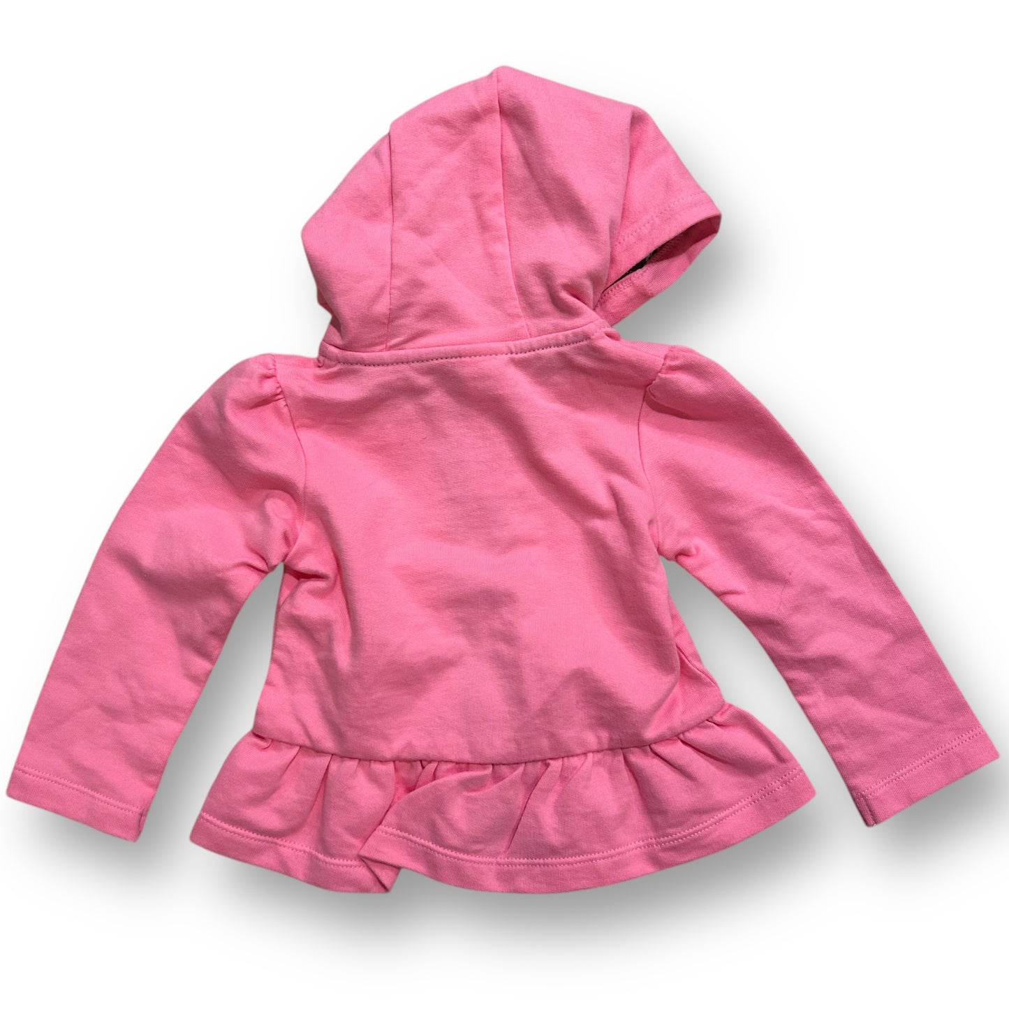 NEW! Baby Girl Size 12 Months Hoodie Pink Full Zip Sweatshirt with Ruffles