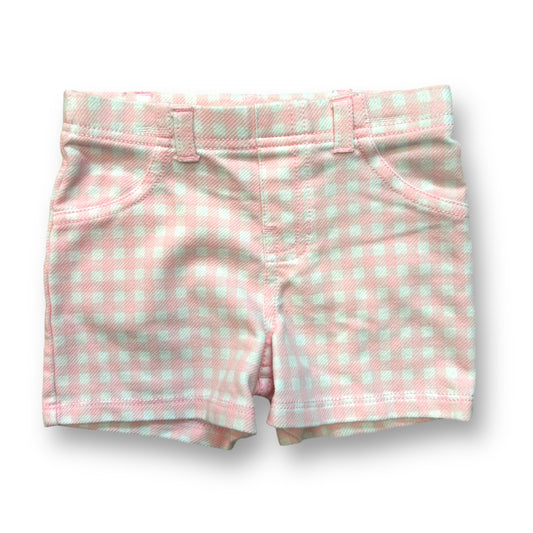 Baby Girl Bottoms Size 12 Months Pink & White Gingham Stretch Cotton Shorts