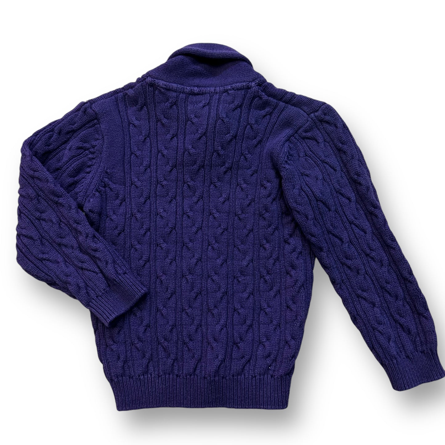 Janie and Jack Boys Mock Neck Sweater Size 4 Dark Purple Cable Knit Pullover