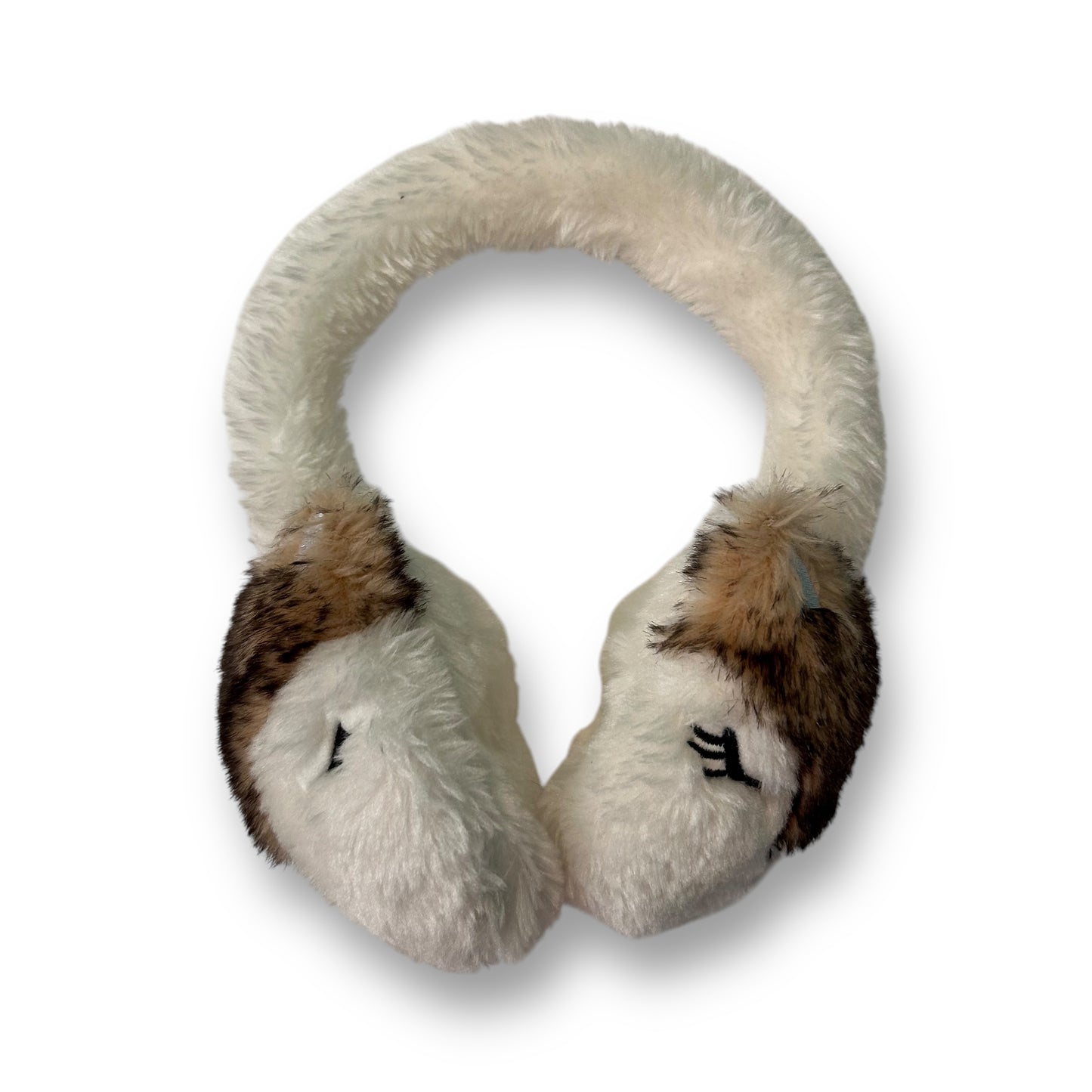 Kids Ear Muffs Faux Fur Plush Fox Embroidered, Adjustable One Size Fits All