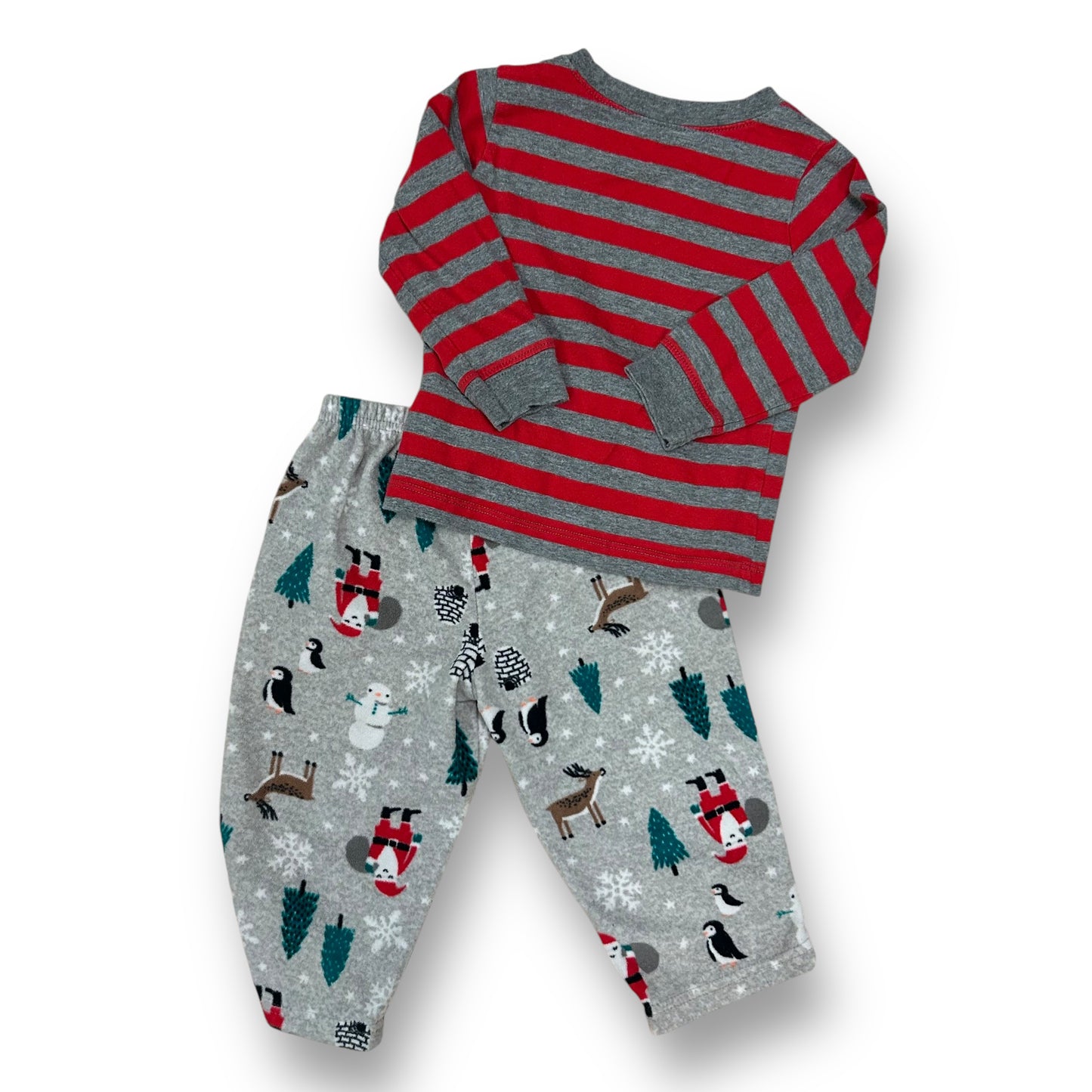 Carter's Boys Christmas Pajamas Size 18 Months Holiday Fleece Pants and Top