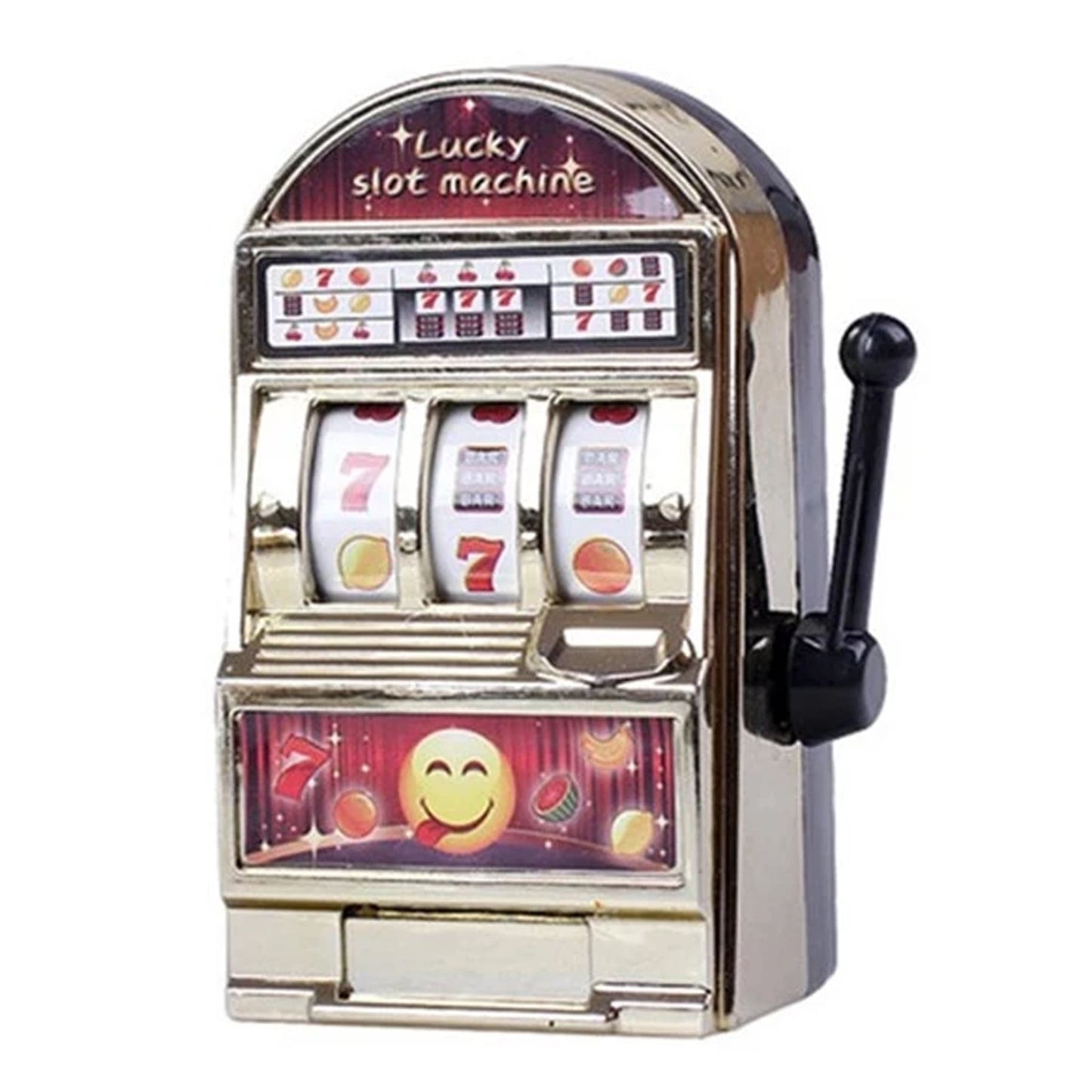 NEW! Mini Slot Machine Toy with Real Working Sounds and Jackpot Arm in Package