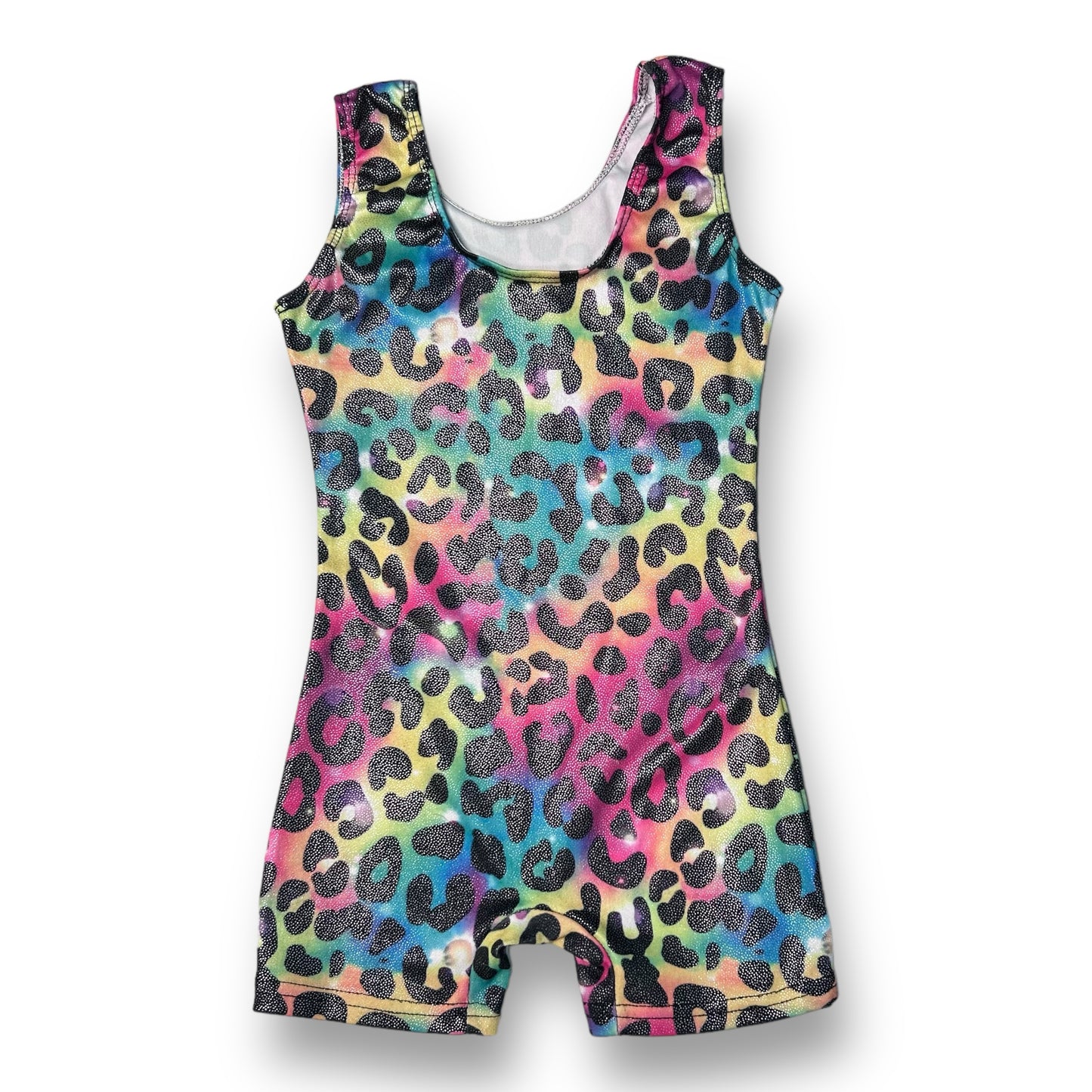 Girls Size 5 Dance Unitard Metallic Leopard Print Gymnastics Leotard