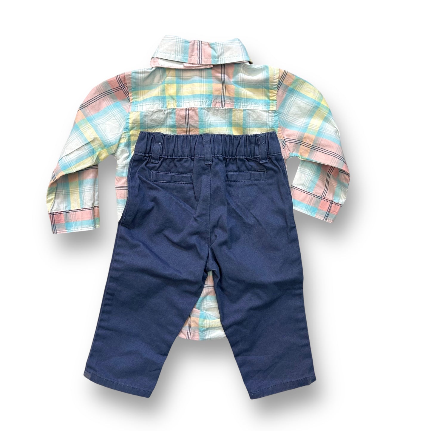 NEW! Carter's Baby Boy Outfit Size 9 Months 3-Pc Button Bodysuit Pants & Bowtie