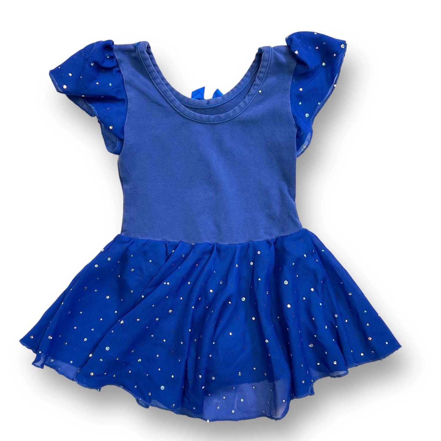 Girls Size 3-4Y Dance Leotard Royal Blue Tulle-Skirted Ballet One-Piece
