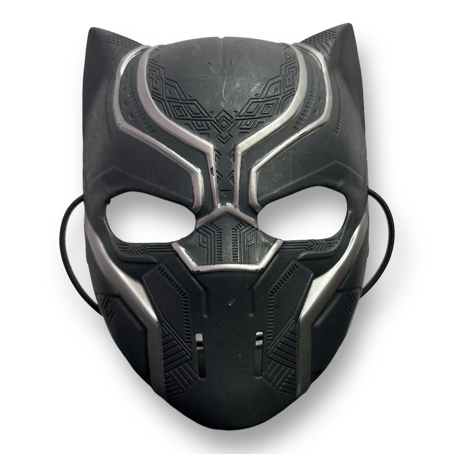 Black Panther kids' mask by Hasbro, featuring the character's iconic face design.