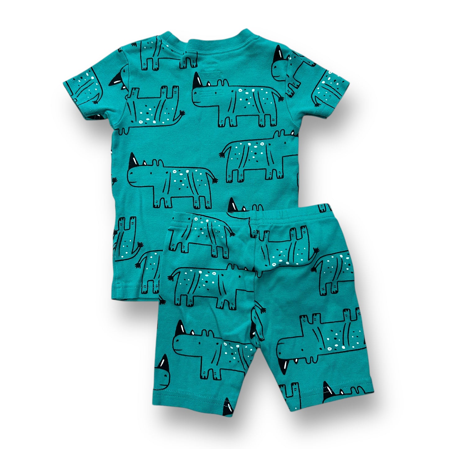 Carter's Boys Size 18 Months Green Rhino Print 2-Pc Pajamas Set