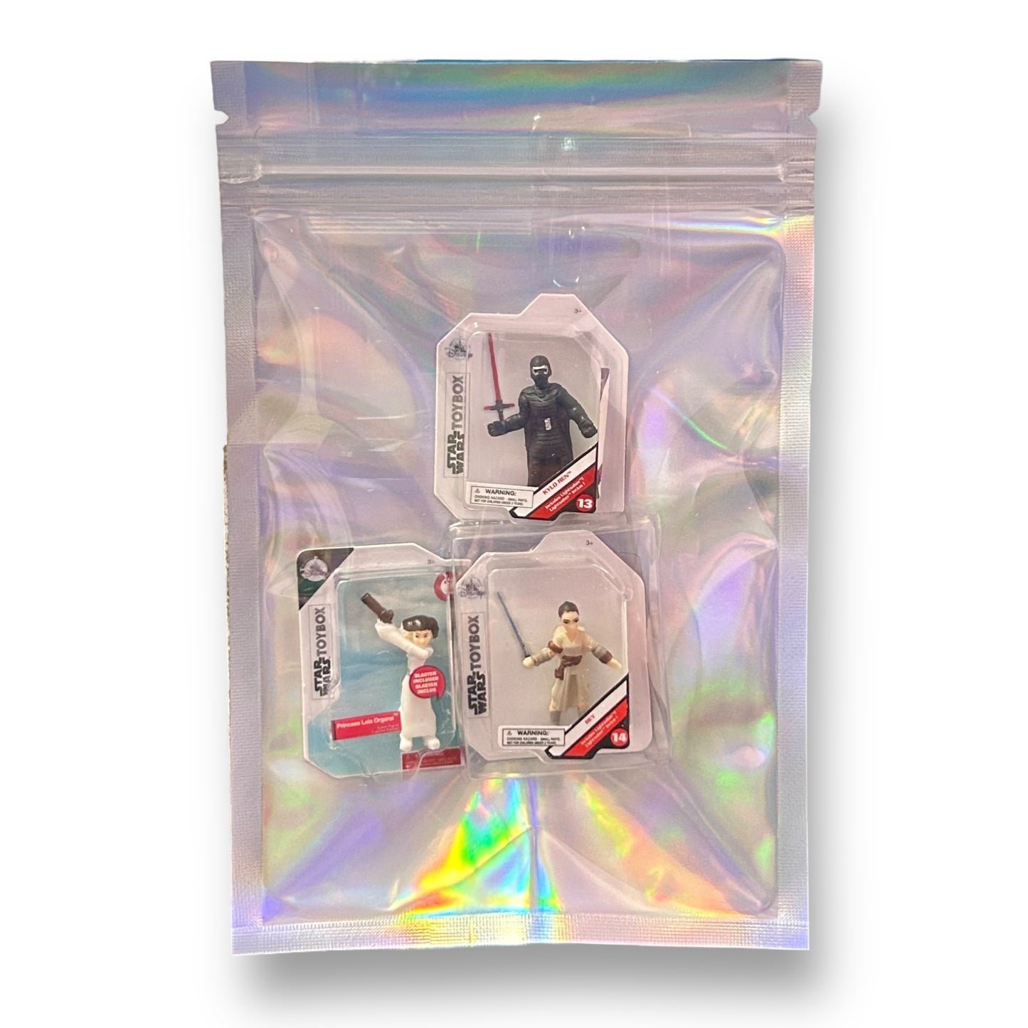 NEW! Disney Mini Brands Star Wars Toybox (3) Kylo Ren, Rey, & Princess Leia