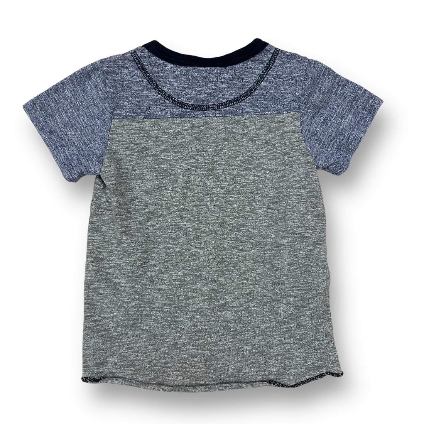 Boys Size 4/5 Blue & Gray Soft Knit Short Sleeve Shirt with Pocket