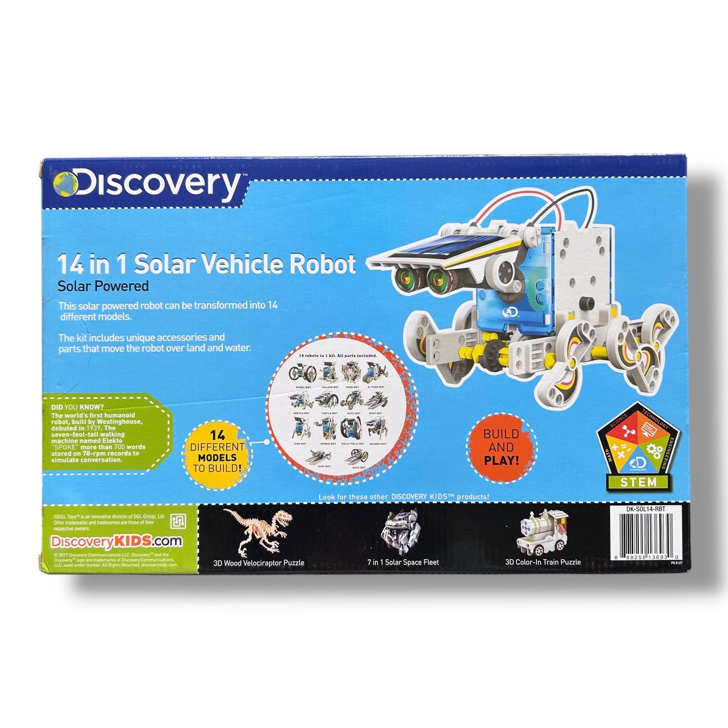 Discovery 14-in-1 Solar Powered Vehicle Robot Educational STEM Building Kit