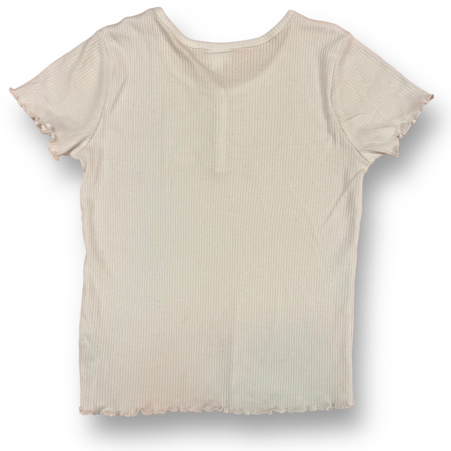 Youth Girl Size 14 Youth Ribbed Blouse Short Sleeve Shirt with Buttons