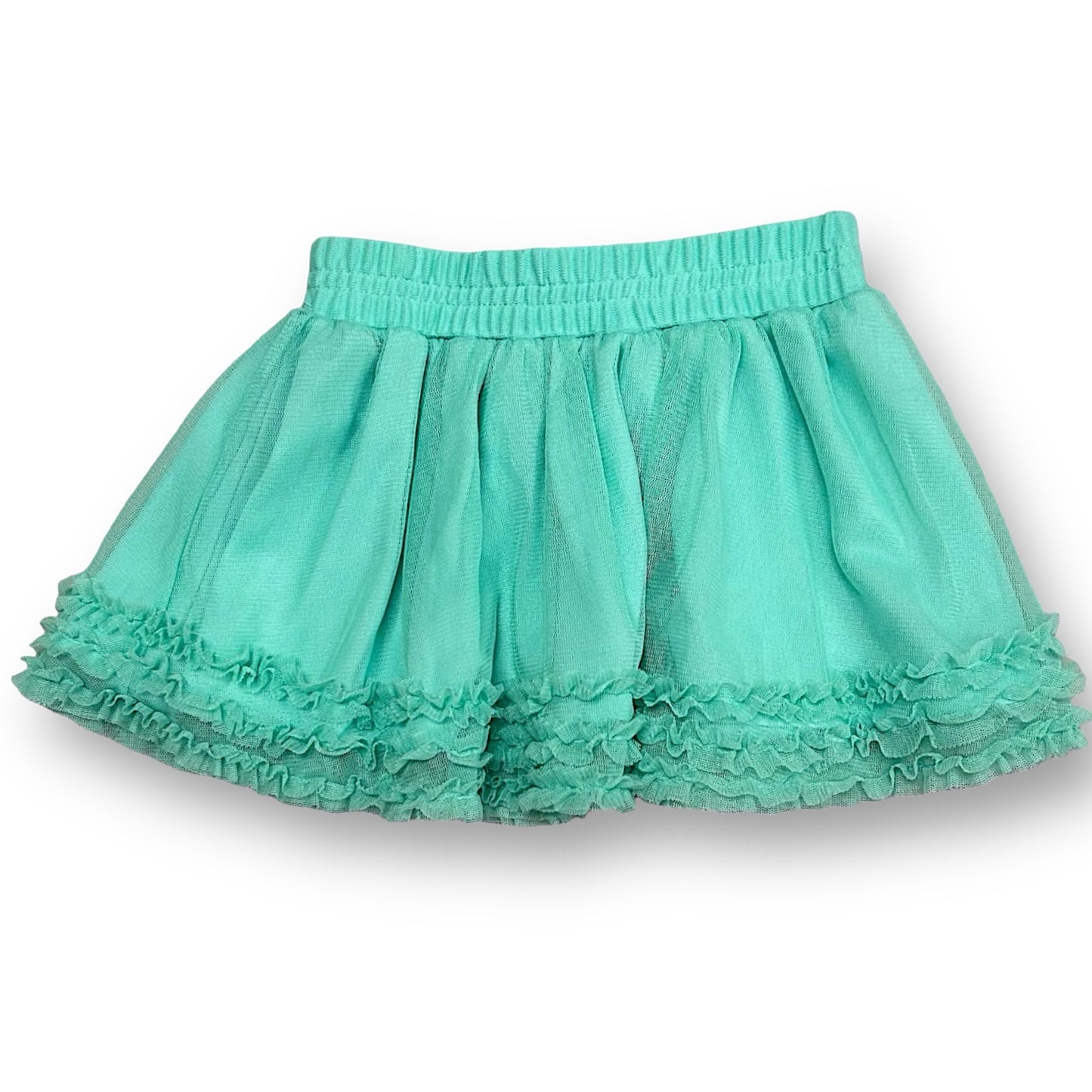 Girls Size 12 Months Tulle Overlay Tutu Skirt with Ruffles and Elastic Waistband