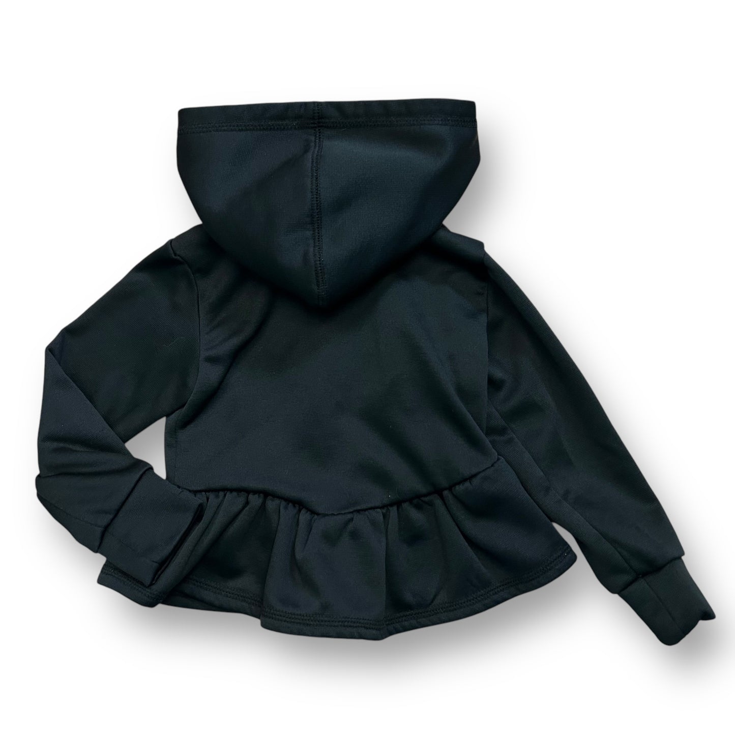Champion Size 2T Girls Activewear Jacket Black Ruffled Full Zip Quick Dry Hoodie