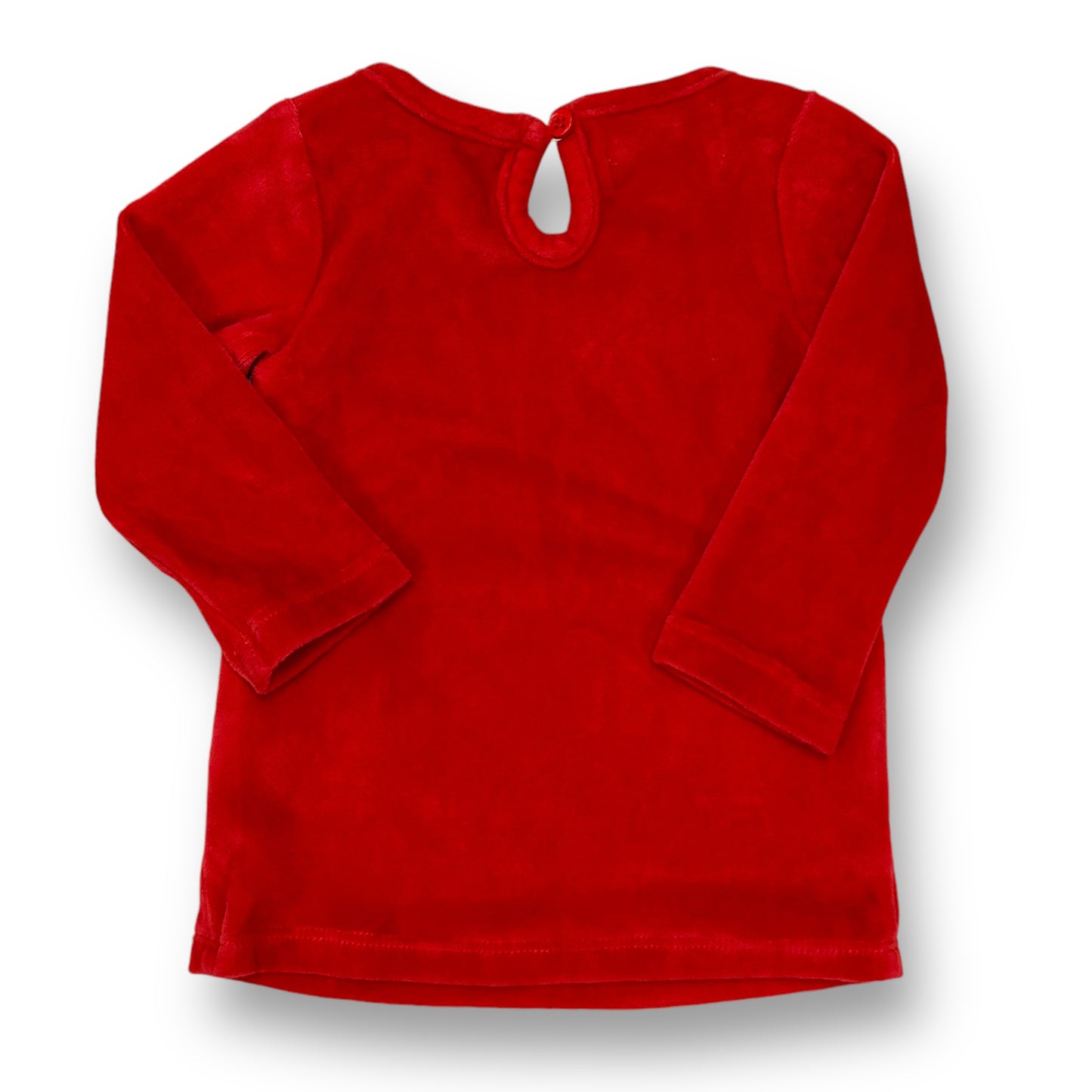 Girls Mudpie Size 0-6 Months Red Velour Long Sleeve Santa Dress