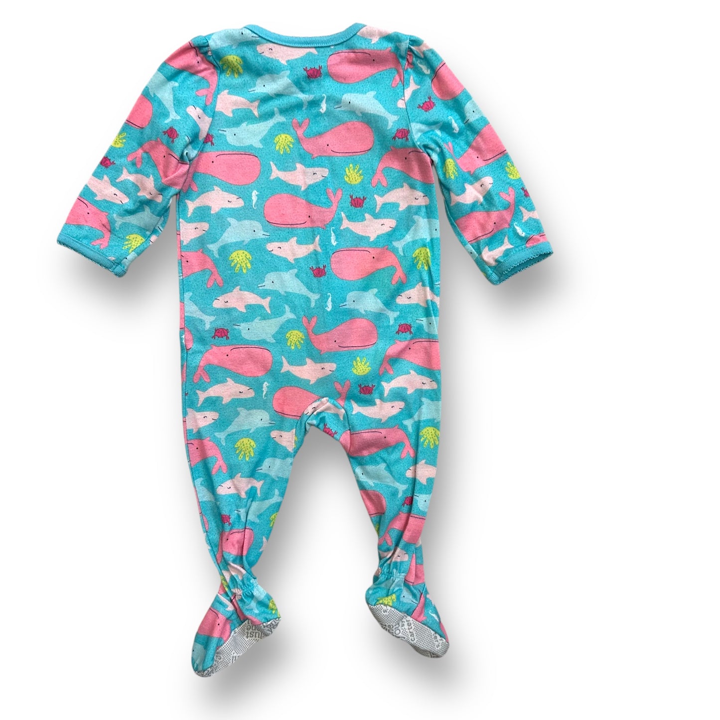Carter's Girls Size 12 Months Lightweight Dolphins and Whales Footie Pajamas