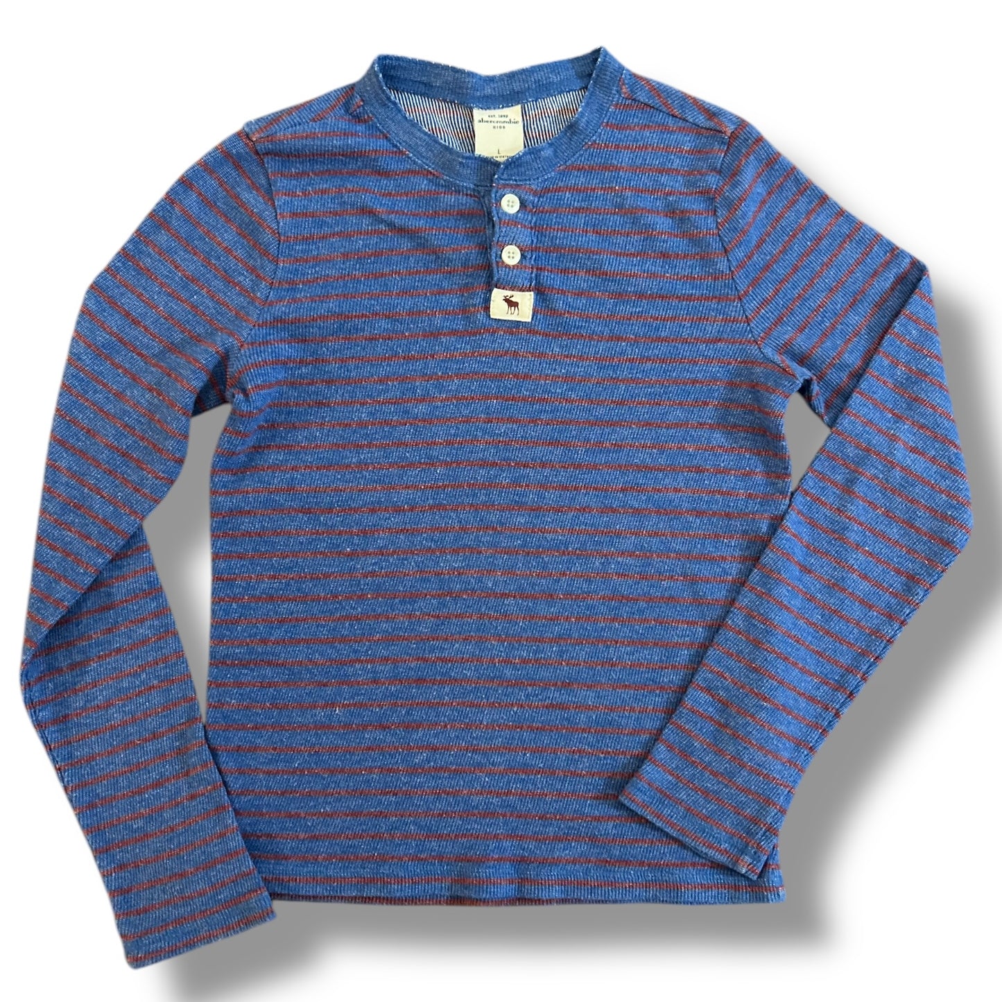 Abercrombie Kids Size 12/14 Youth Boys Long Sleeve Thermal Henley Shirt