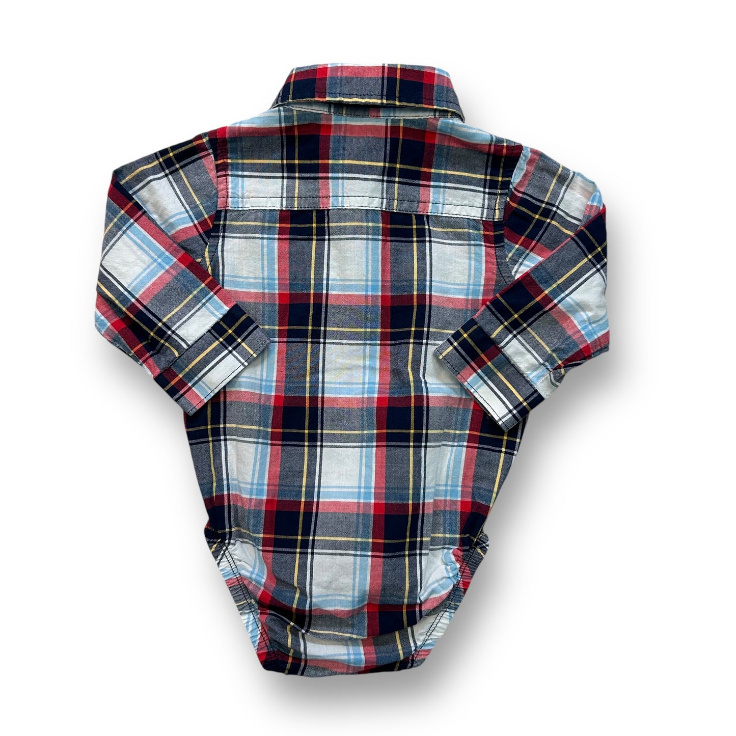 Carter's Size 6 Months Baby Boy Button Up Plaid Bodysuit with Pocket
