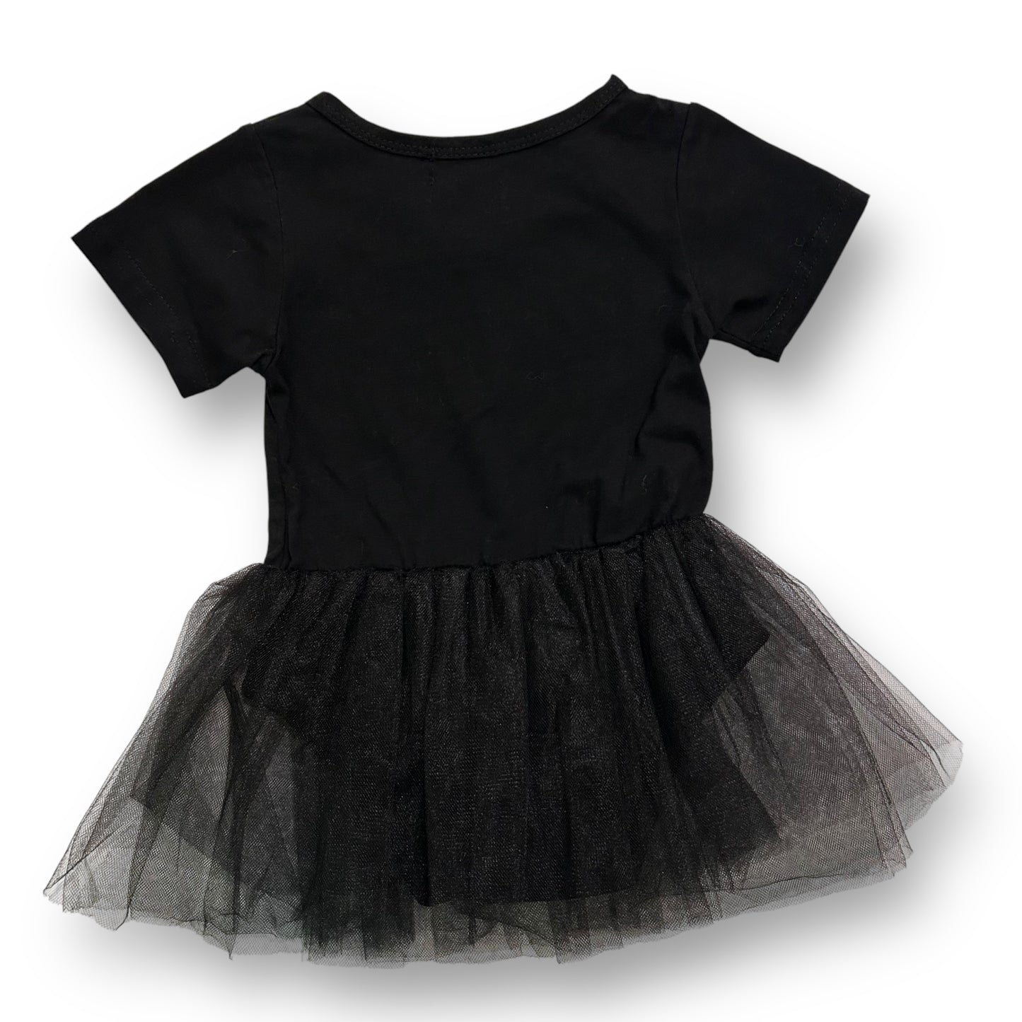 Girls Size 12 Months Black Tulle Overlay Dress Rock N Roll Ballerina Romper