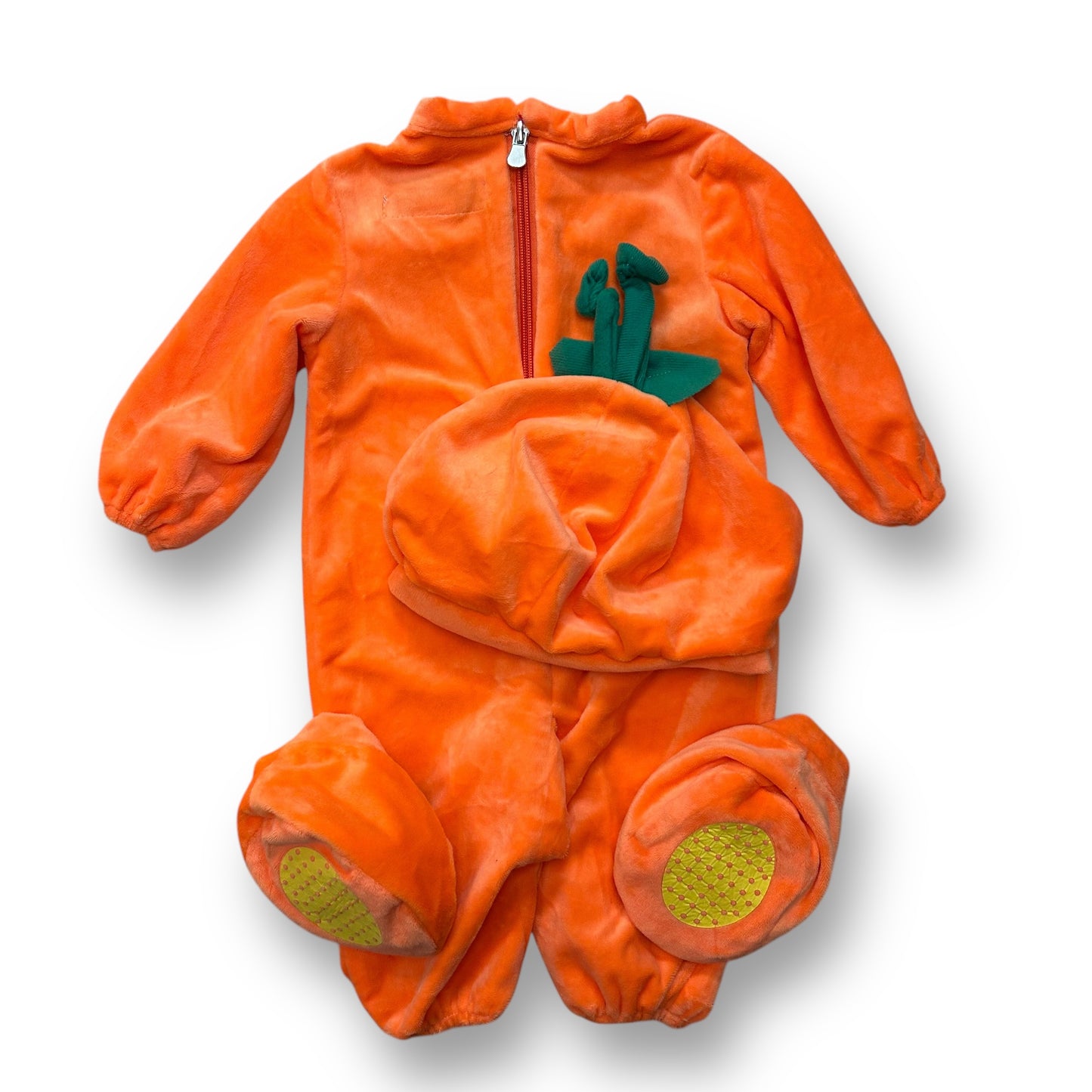 Baby Size 6-9 Months Pumpkin Outfit 4-Pc Velour Snap-Bottom Halloween Costume