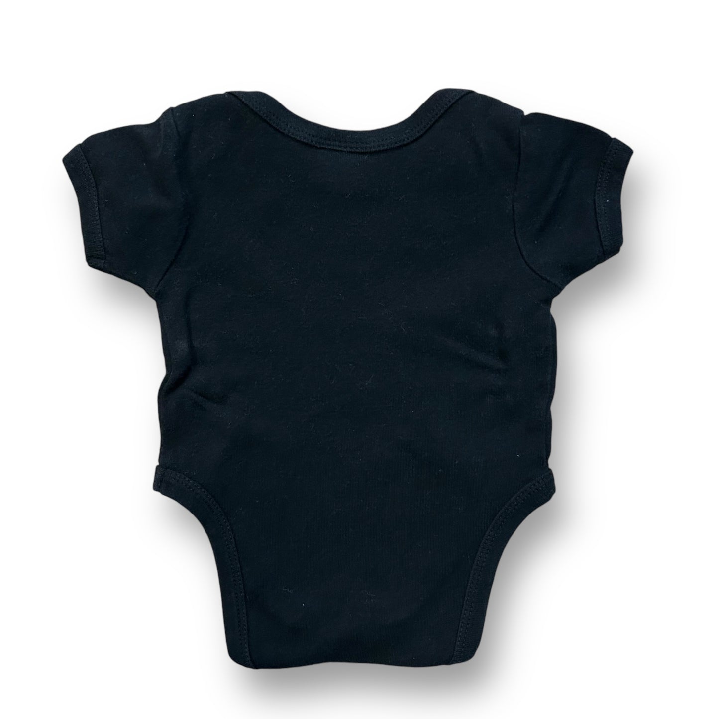 Baby Boy Black Bodysuit Size 3-6 Months Short Sleeve Snap Bottom Novelty