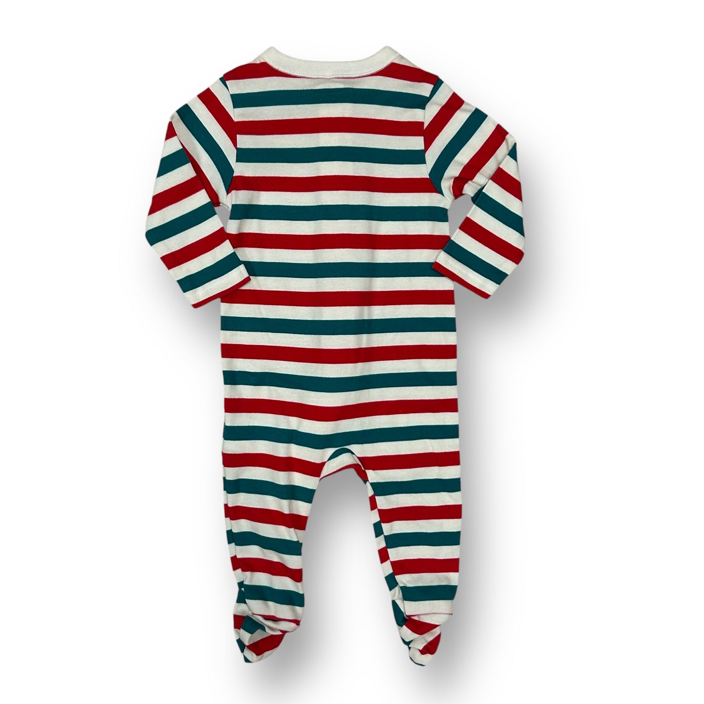 Old Navy Baby Boy Size 3-6 Months Red and Green Zippered Footie Sleeper