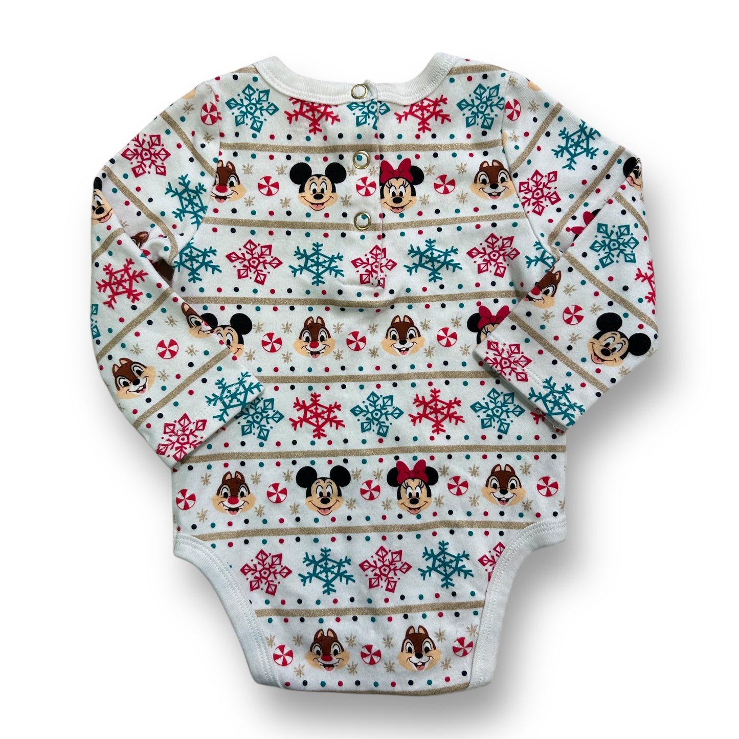 Disney Baby Girls Size 9-12 Months Mickey and Minnie Mouse Christmas Bodysuit