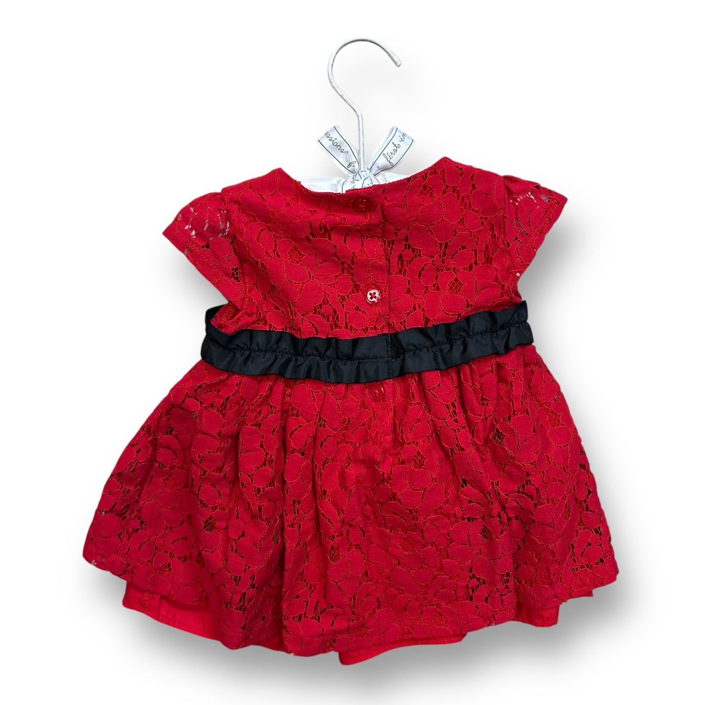 NEW! First Impressions Baby Girl Size 3-6 Months Red Lace Holiday Dress