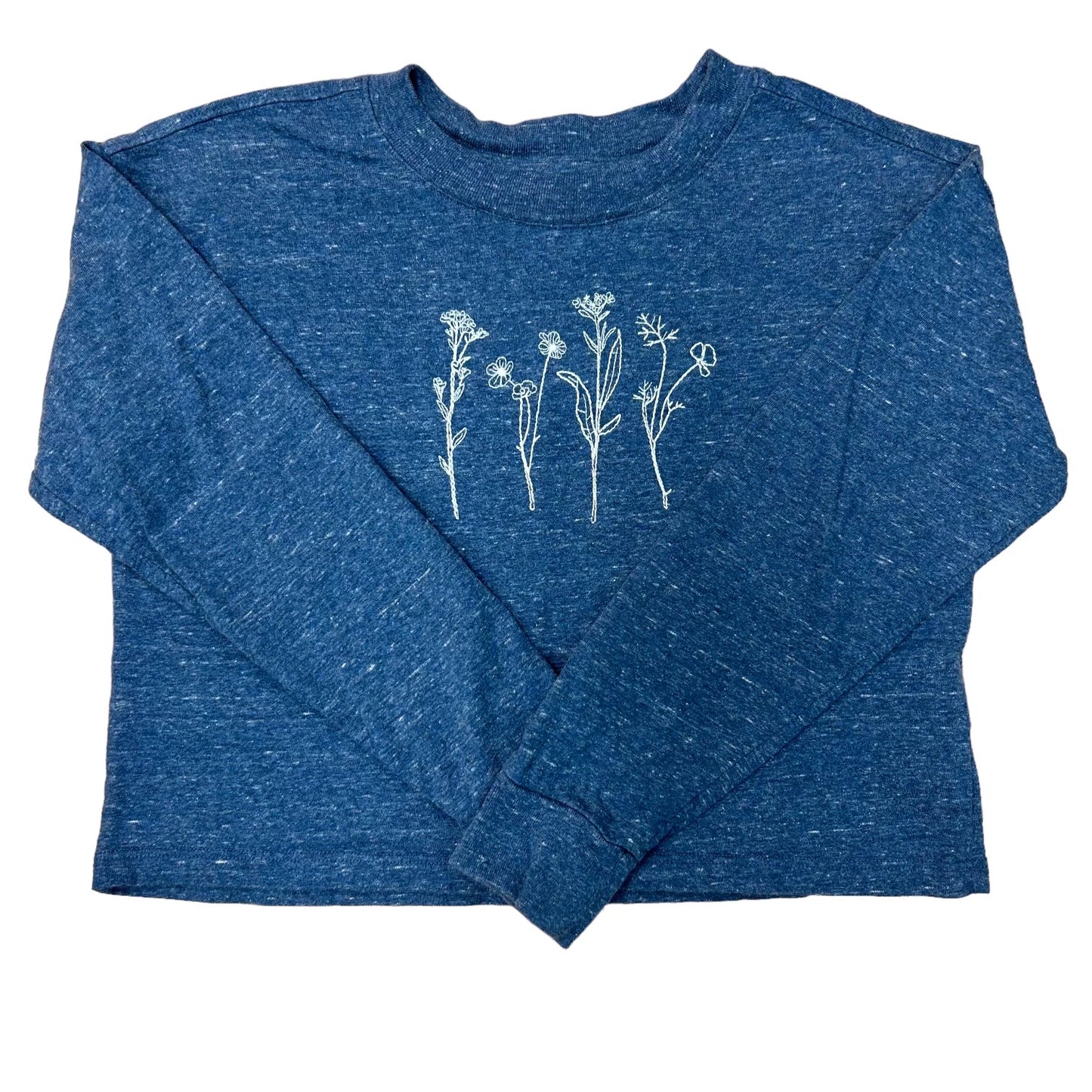 Gap Kids Size 8 Girls Blue Long Sleeve Cropped Shirt