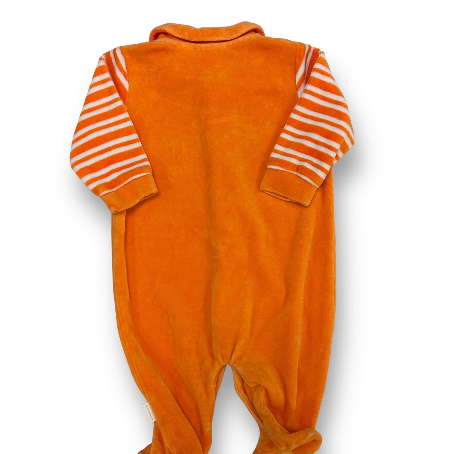 Baby Halloween Outfit 0-3 Months Orange Velour Trick or Treat Footie One-Piece
