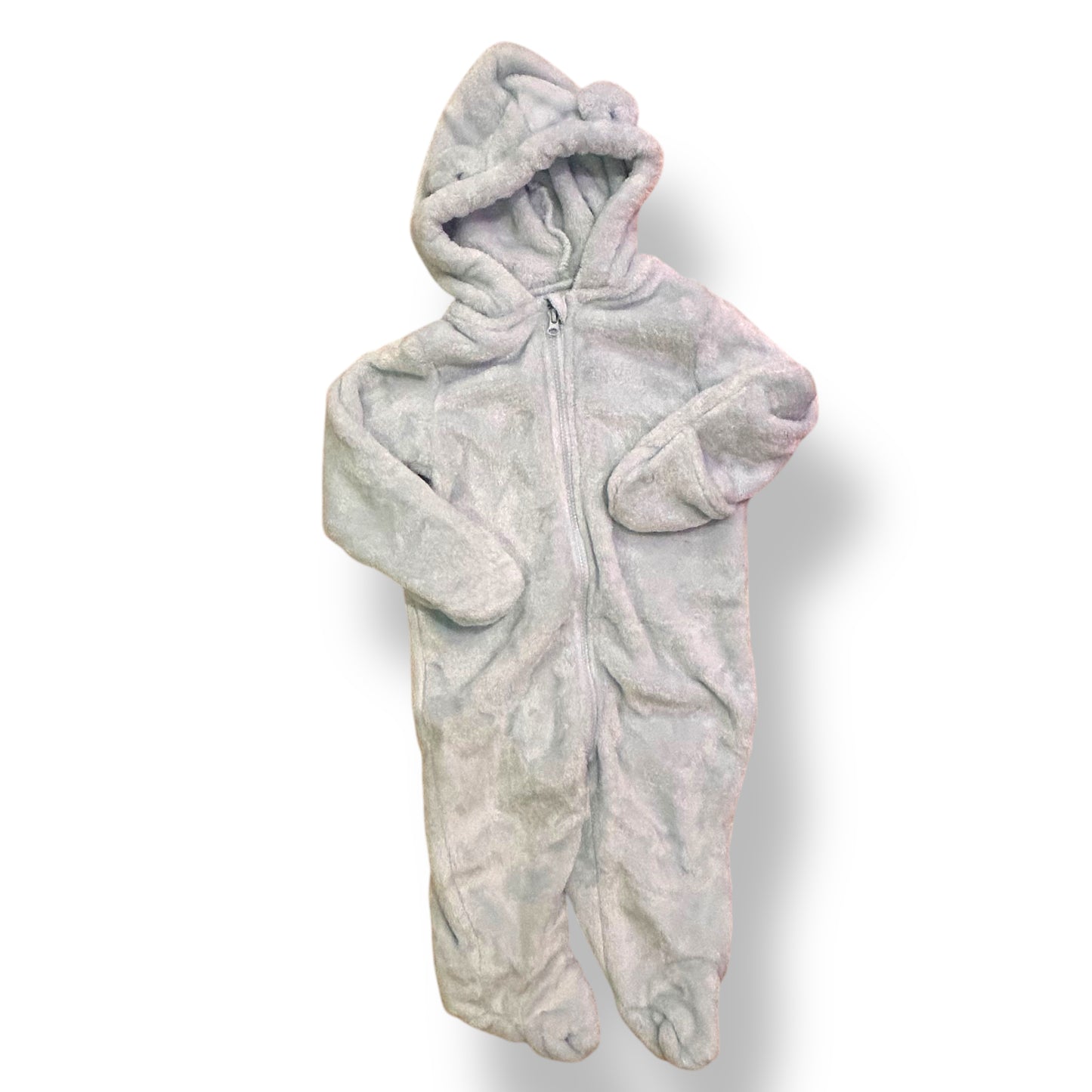 Baby Boy 6-9 Months Soft Bunting Full Zip Teddy Bear Hood Coverall Outerwear