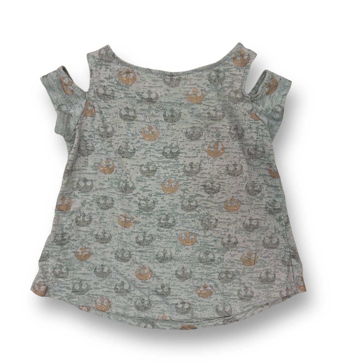 Girls Size 4/5 Shirt Star Wars Rey Gray Cold Shoulder Top