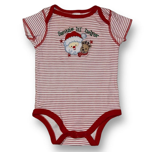 Baby Boy Size 6-12 Months Embroidered Santa's Little Helper Christmas Romper