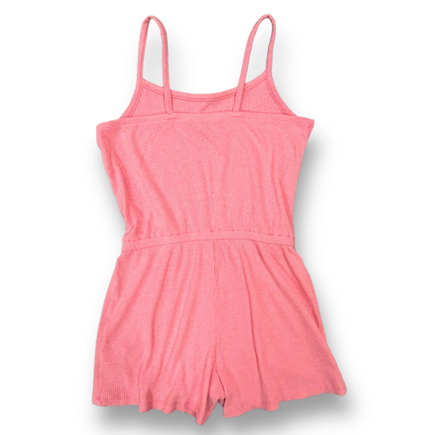 Old Navy Youth Girls Size 10/12 One Piece Ribbed Spaghetti Strap Peach Romper