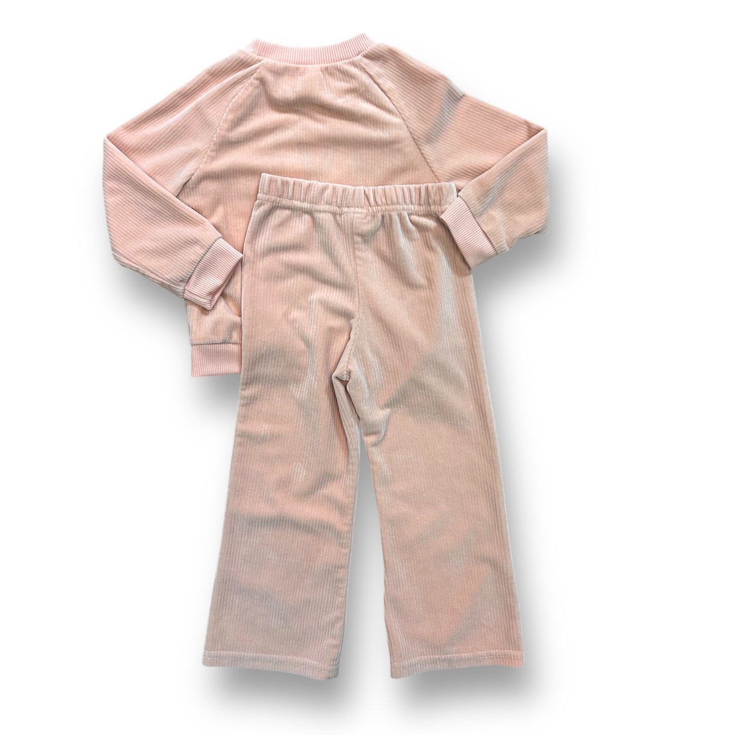 Disney Girls Size 24 Months Peach Ribbed Velour Toddler Minnie Mouse Outfit