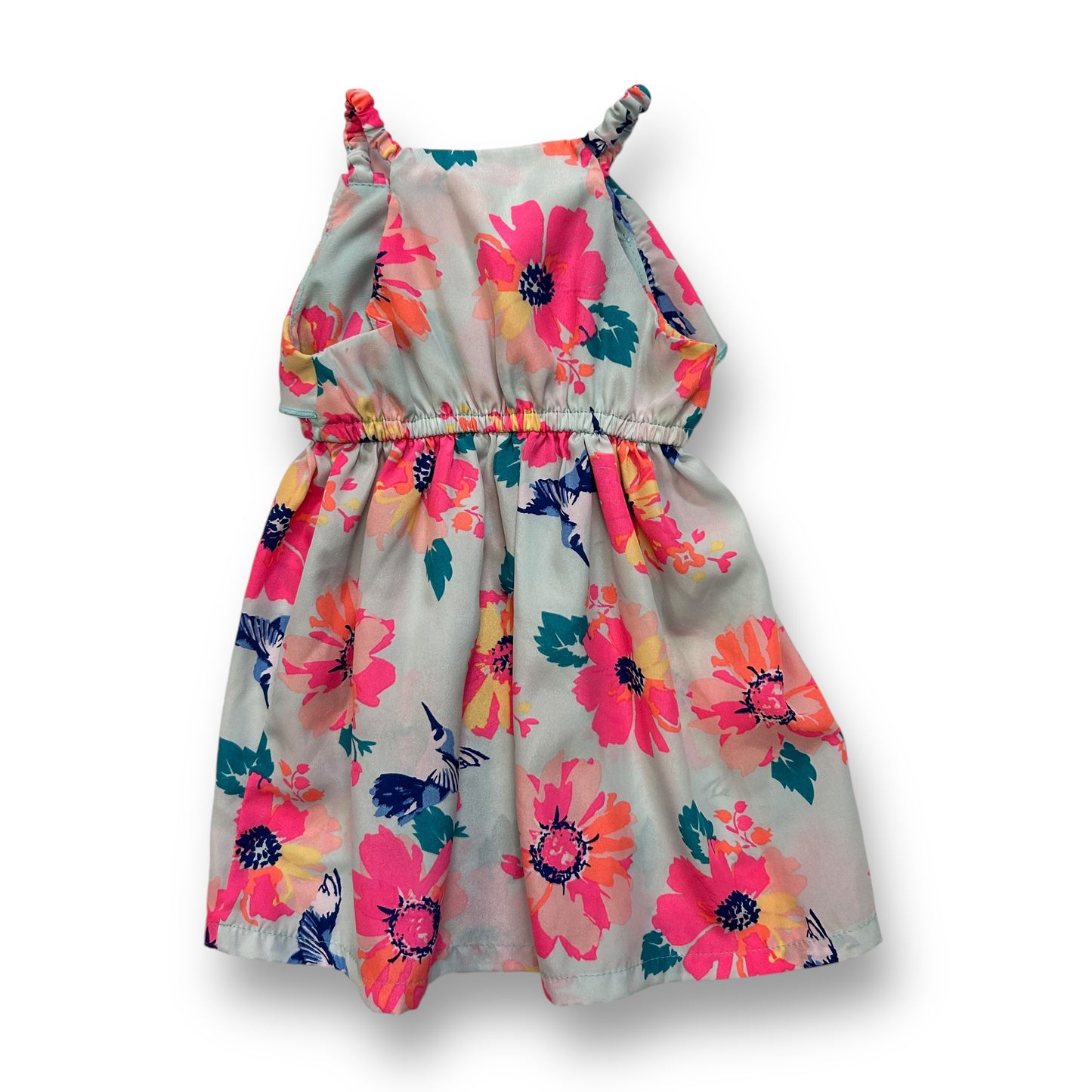 Blueberi Boulevard Girls 12 Months Sundress Aqua Floral Print Sleeveless Dress