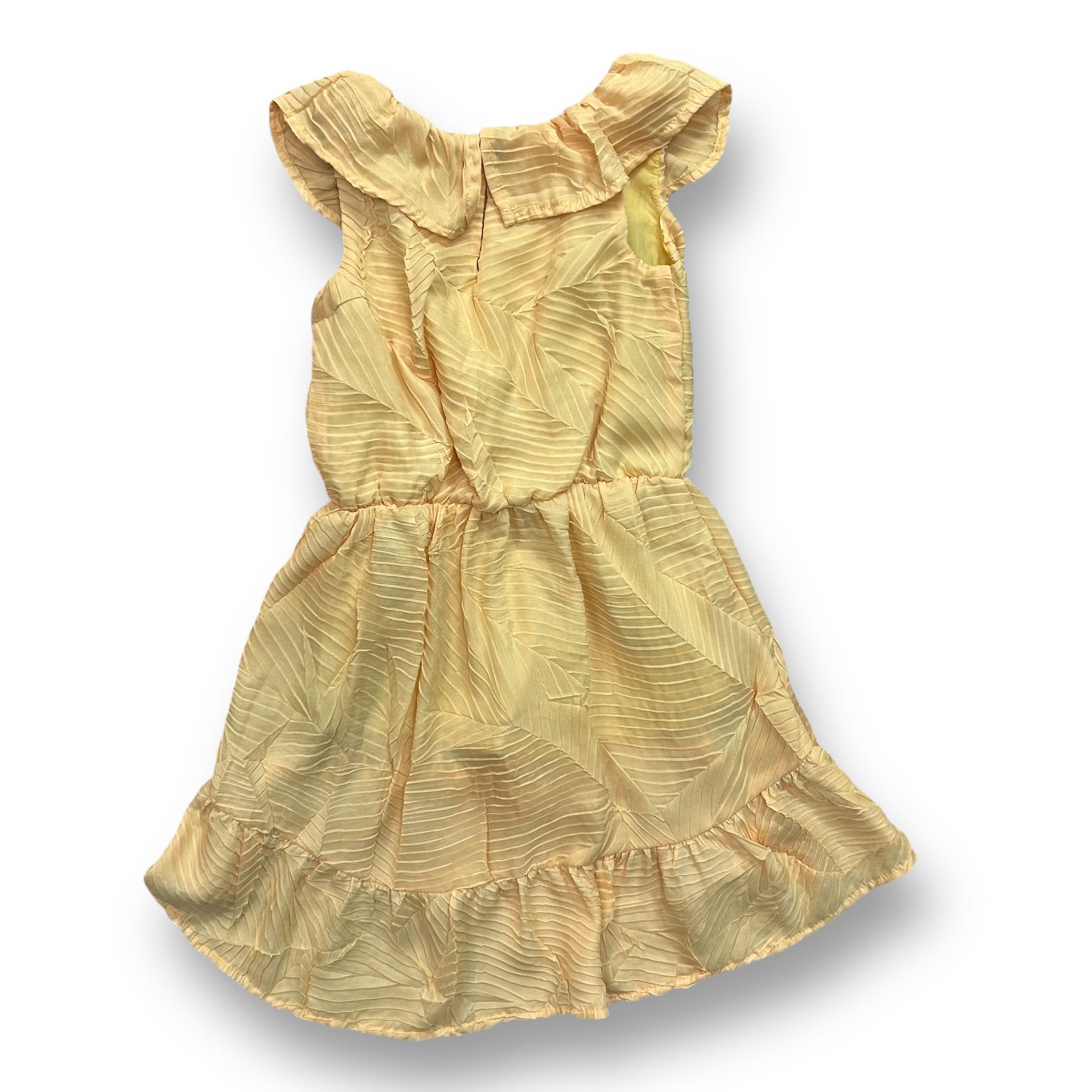OshKosh Girls Size 3T Silky Yellow Sleeveless Ruffled Collar Dress