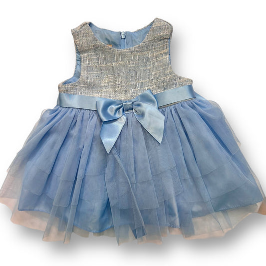 Baby Girl Size 6-9 Months Special Occasion Dress Tulle Overlay with Ribbon