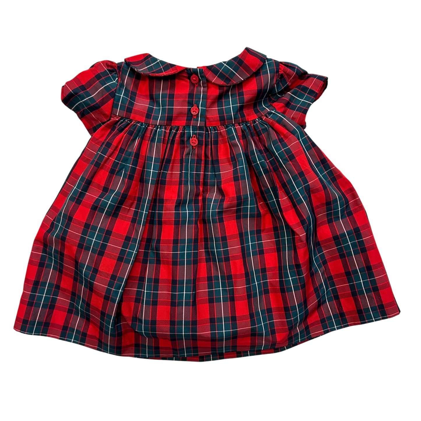 Girls Janie and Jack Size 3-6 Months Red & Green Plaid Short Sleeve Dress