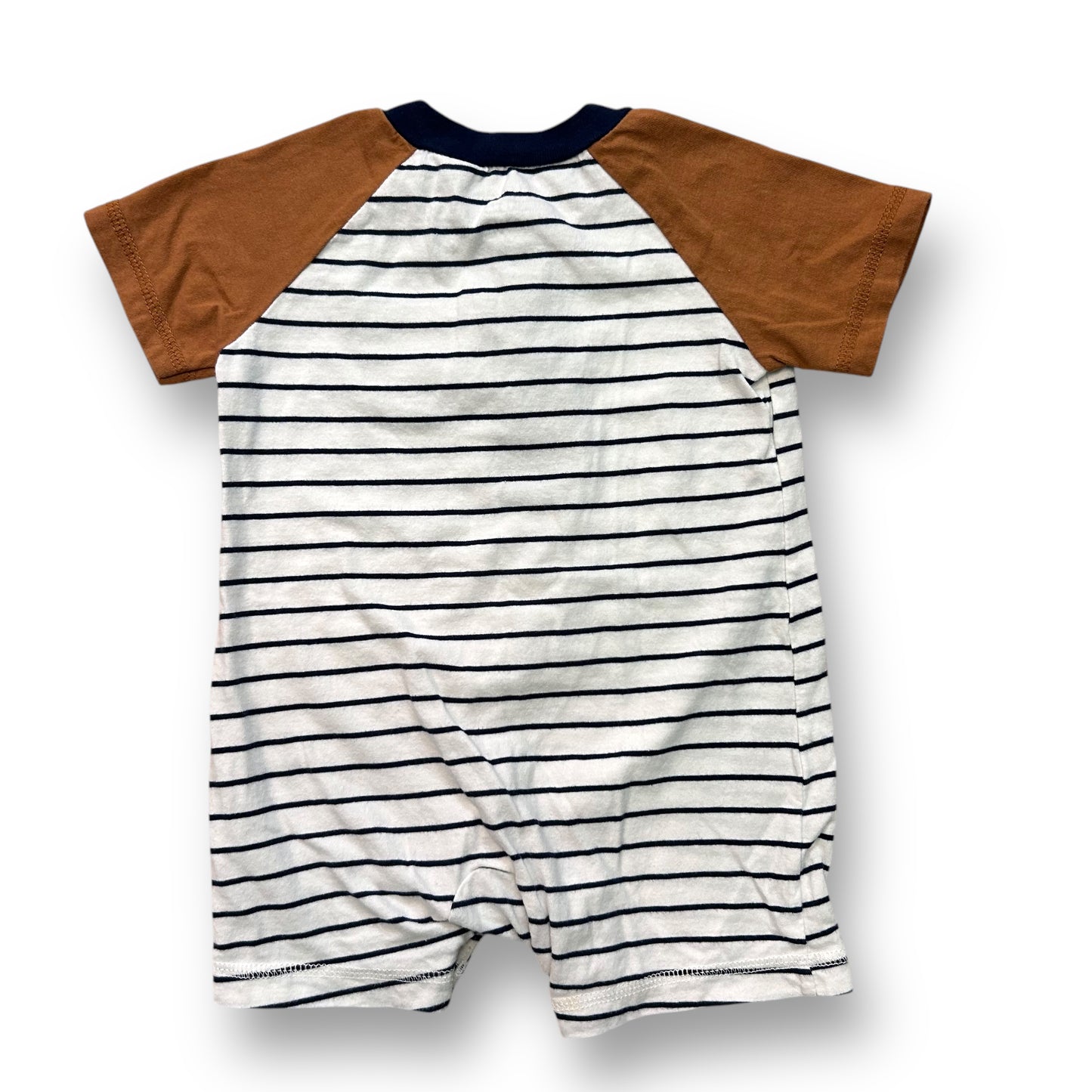 Carter's Boys Size 18 Months One Piece Striped Button Top Romper with Pocket