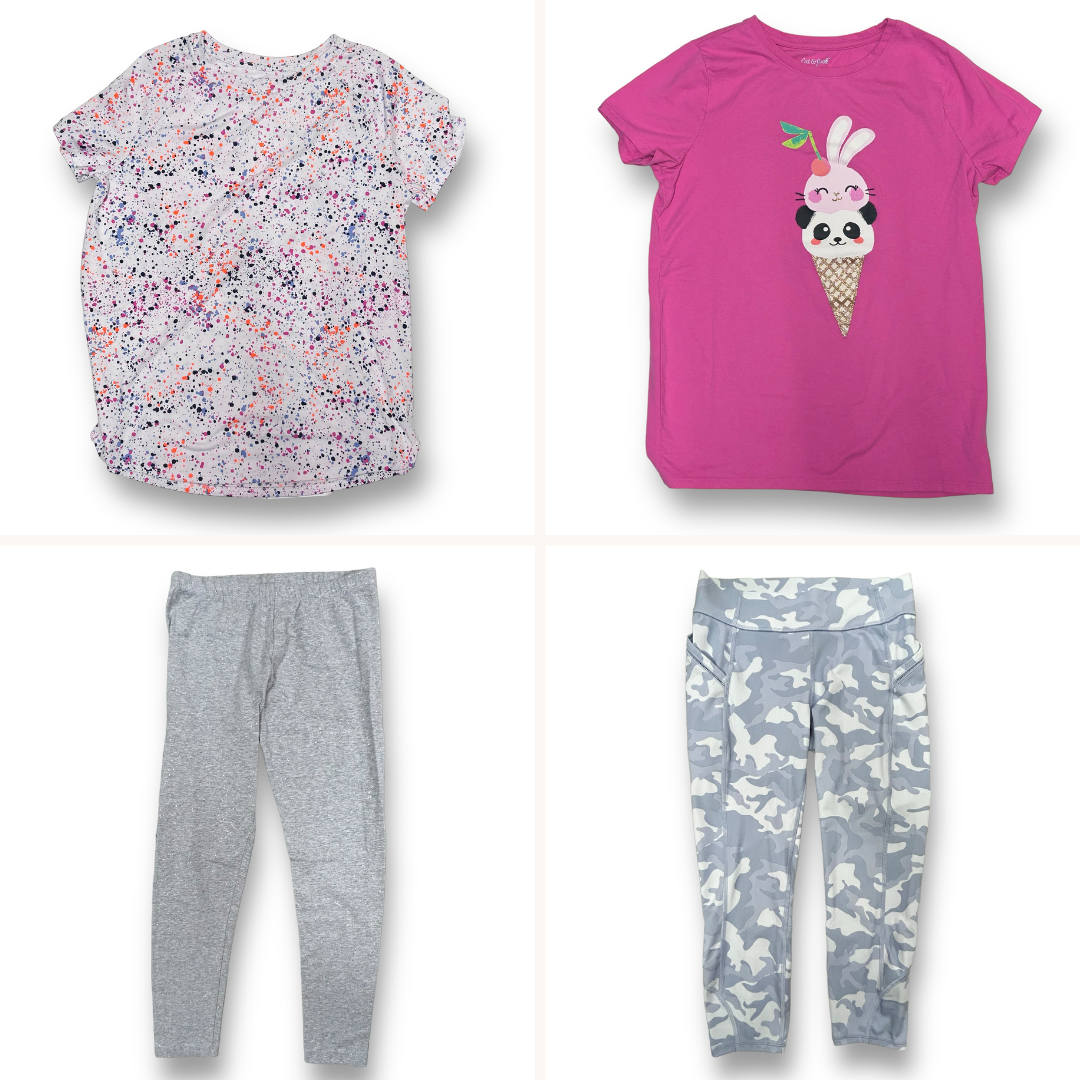 Youth Girl Size 14/16 Outfits Collection of 4 Leggings and Tees