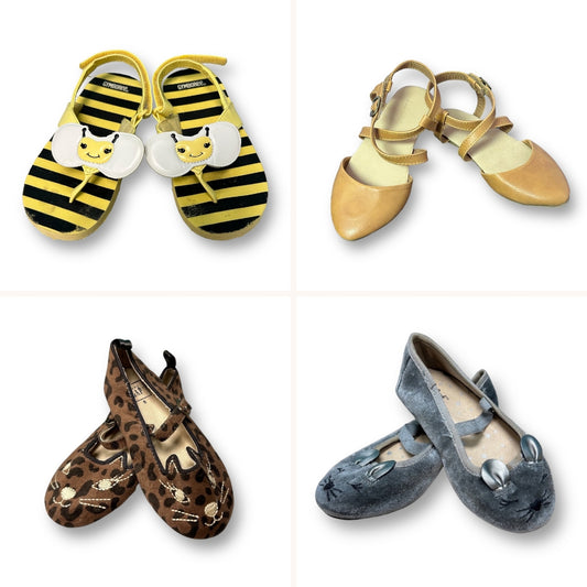 Toddler Girls Size 8 Shoe Lot - Sandals, Slip Ons, Casual Shoes, and Dress Shoes