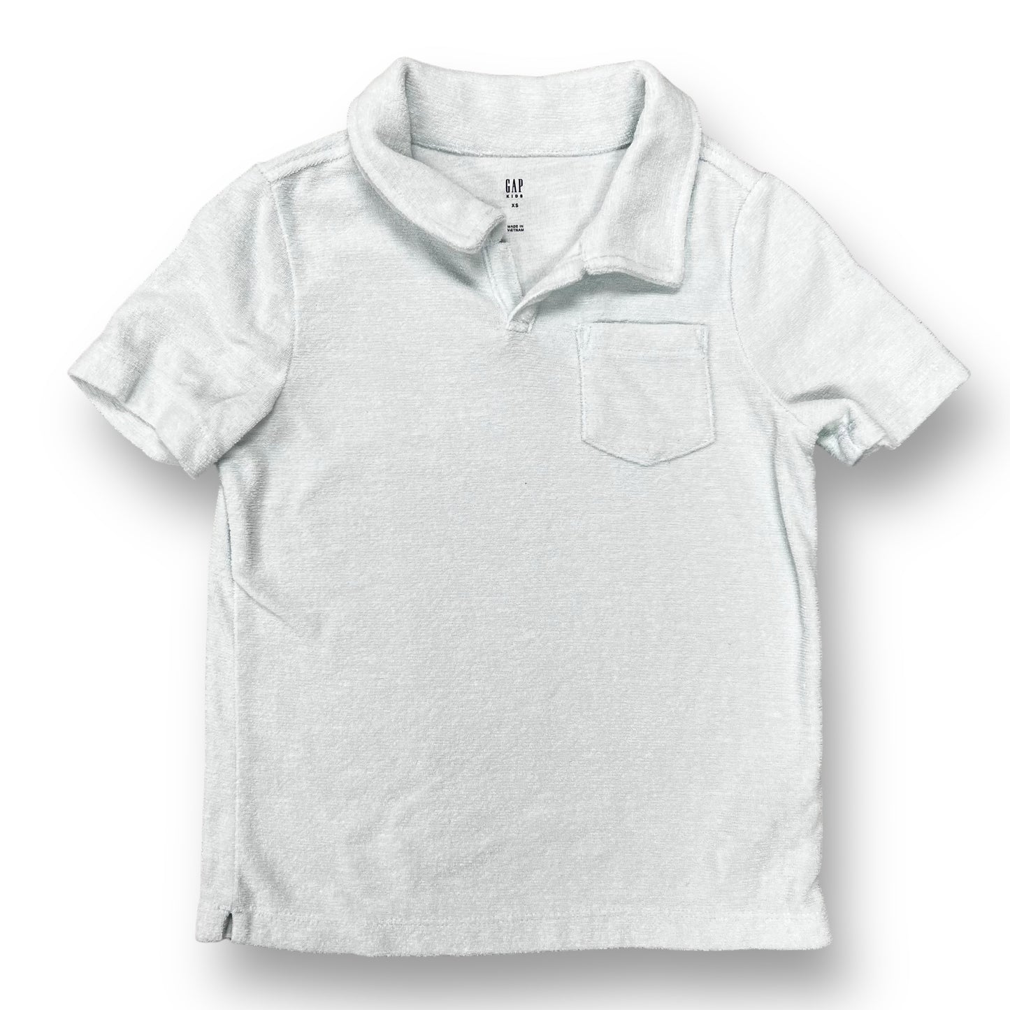 Gap Kids Size 6/7 Boys Polo Shirt Light Green Terrycloth